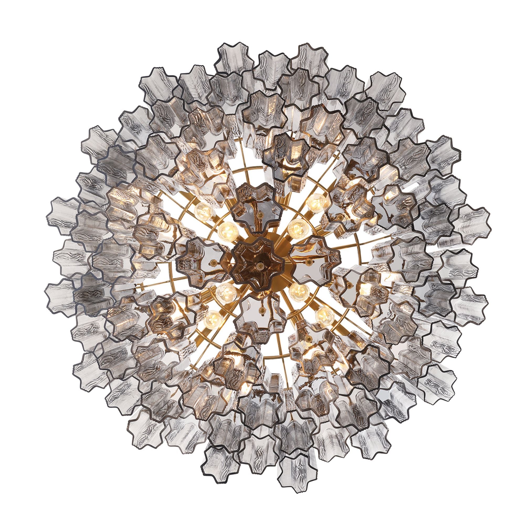 Addis 32'' Aged Brass Chandelier Gray 32"W x 21.5"H x 32"D