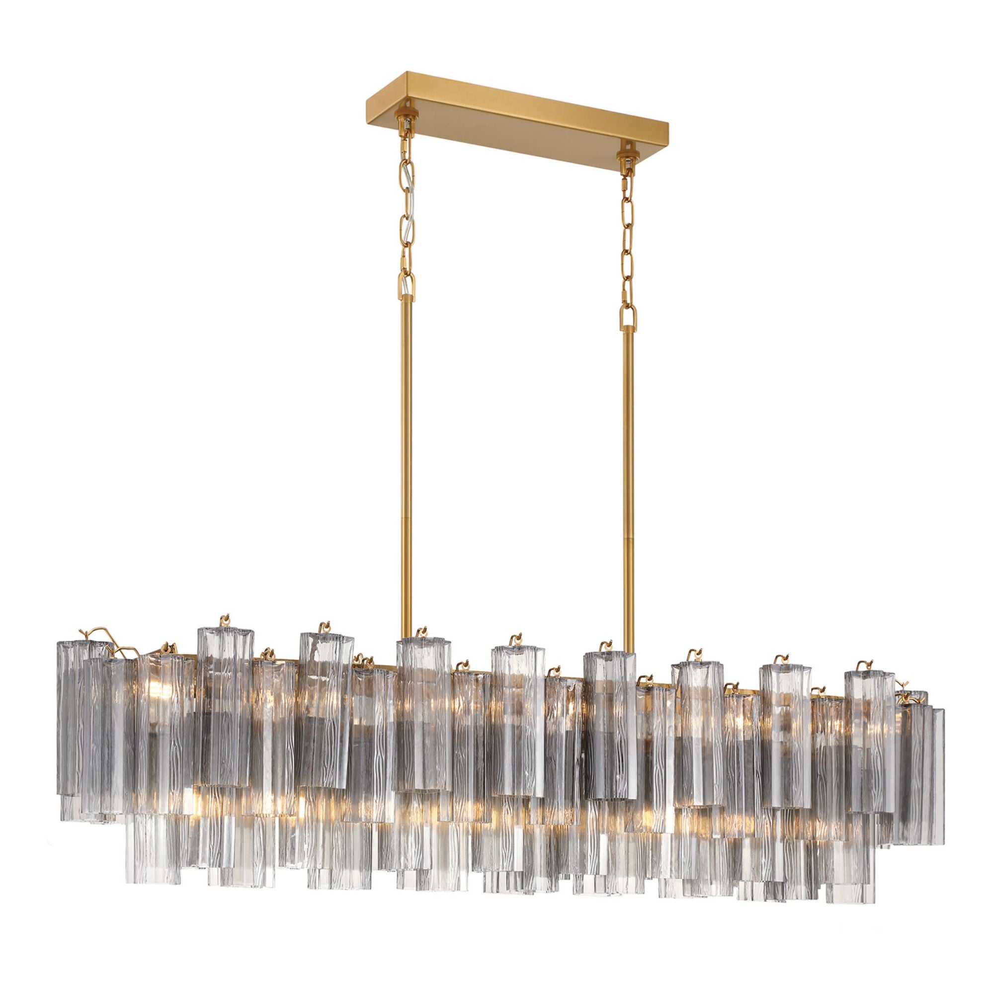 Addis 51.75'' Aged Brass Linear Chandelier 51.75"W x 14.25"H x 14"D
