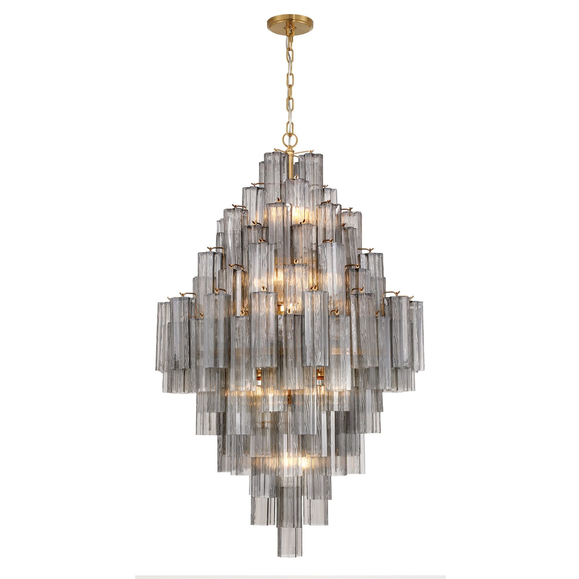 Addis 31.5'' Aged Brass Chandelier Gray 31.5"W x 50.5"H x 31.5"D