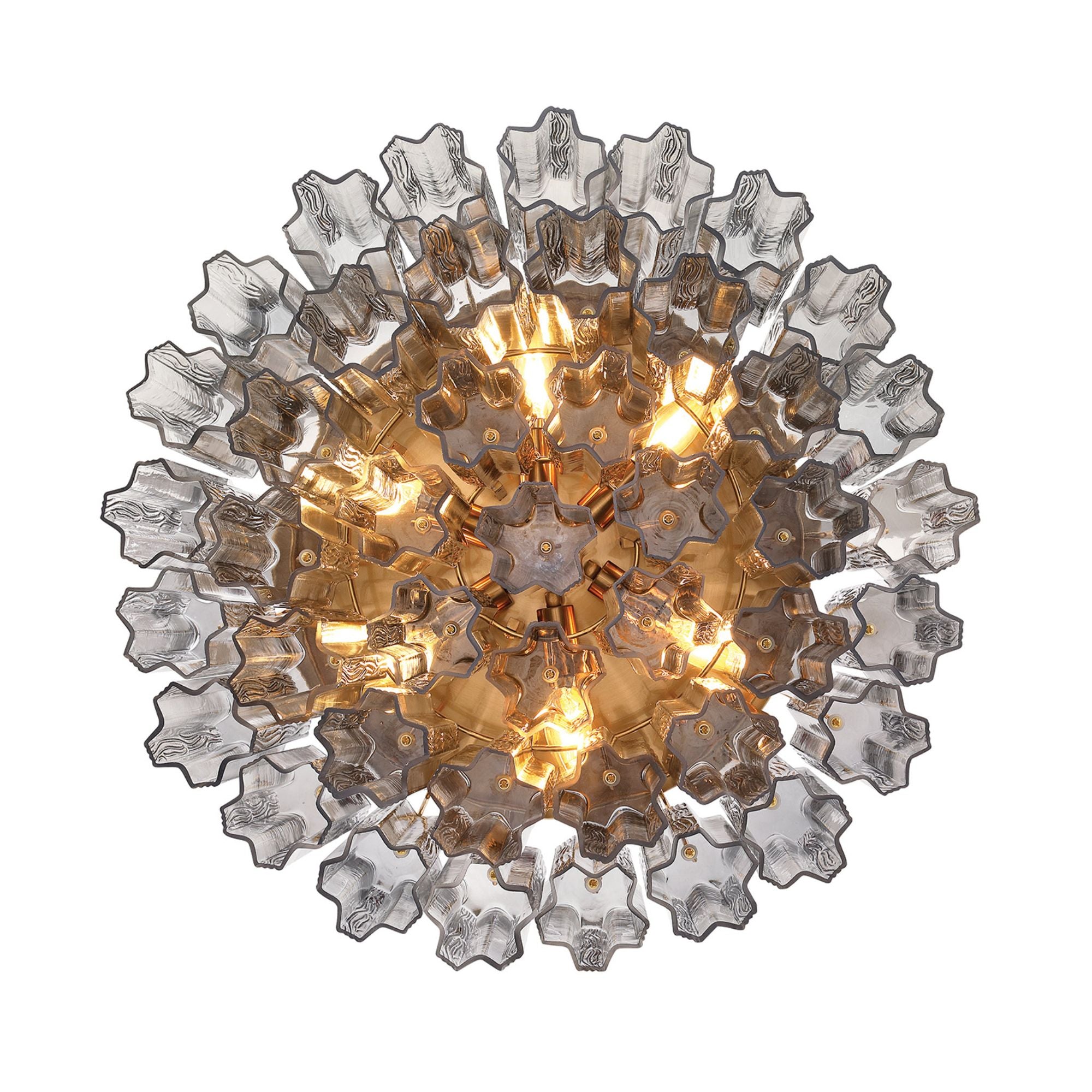 Addis 22.25'' Aged Brass Flush Mount Gray 22.25"W x 11.75"H x 22.25"D