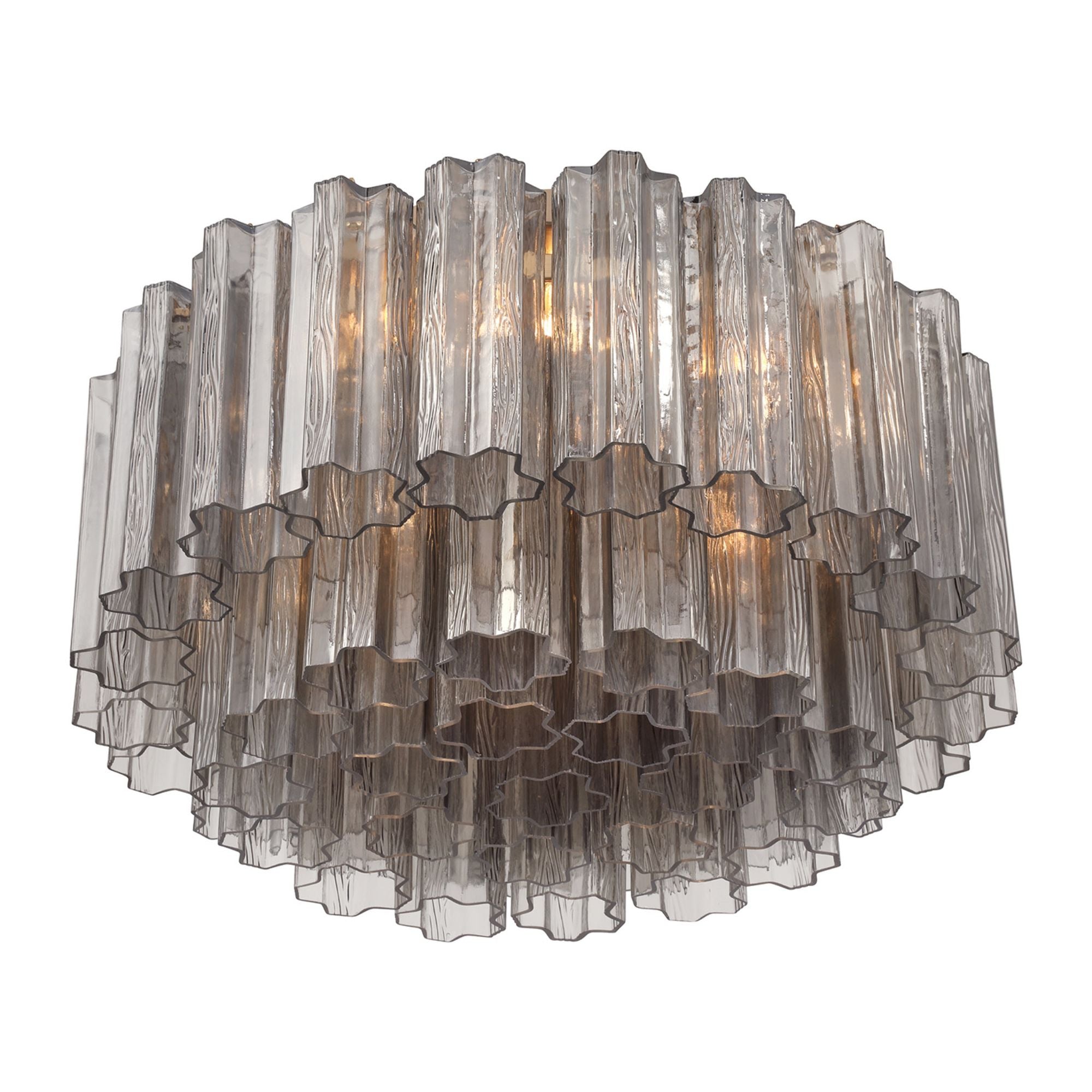 Addis 22.25'' Aged Brass Flush Mount Gray 22.25"W x 11.75"H x 22.25"D