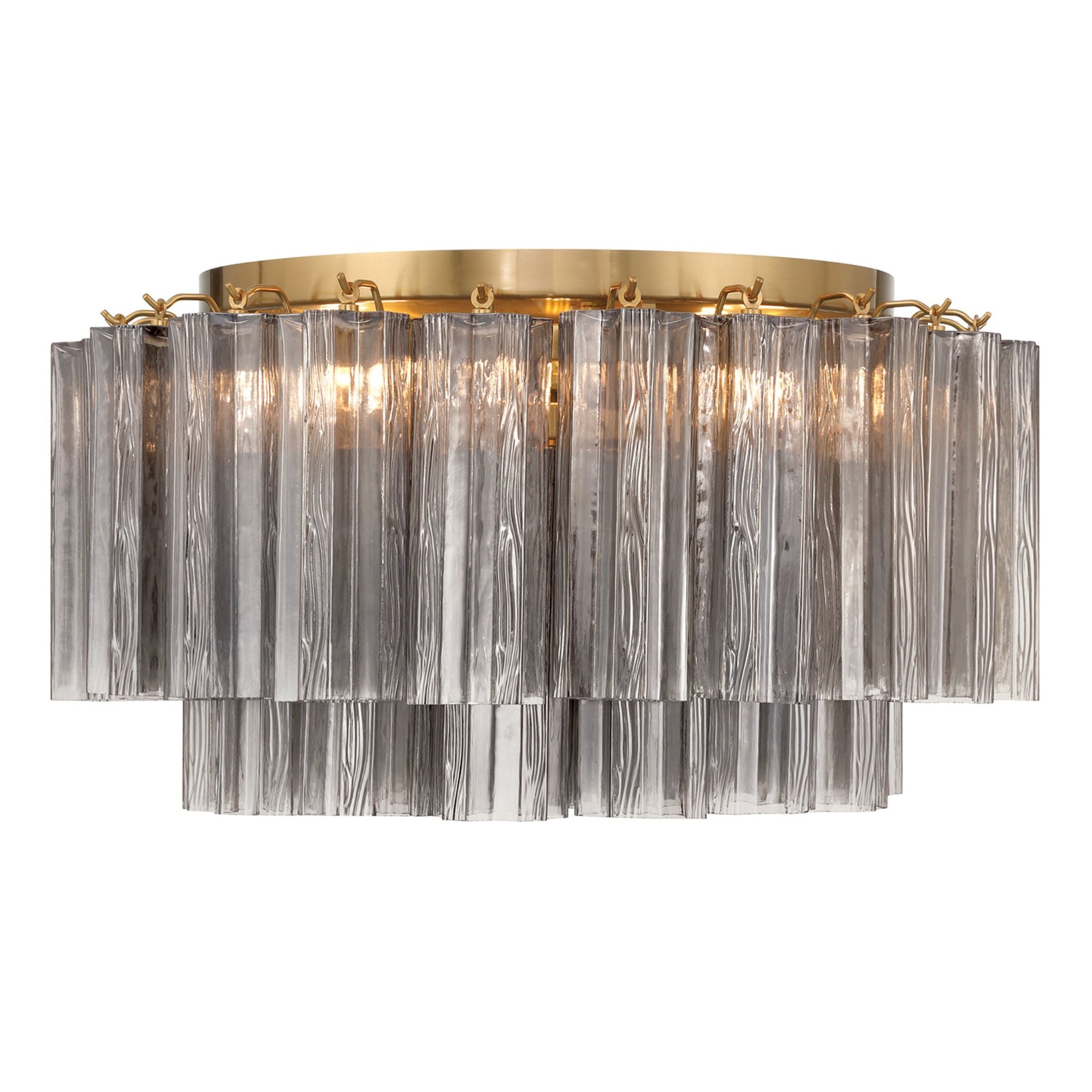 Addis 22.25'' Aged Brass Flush Mount Gray 22.25"W x 11.75"H x 22.25"D