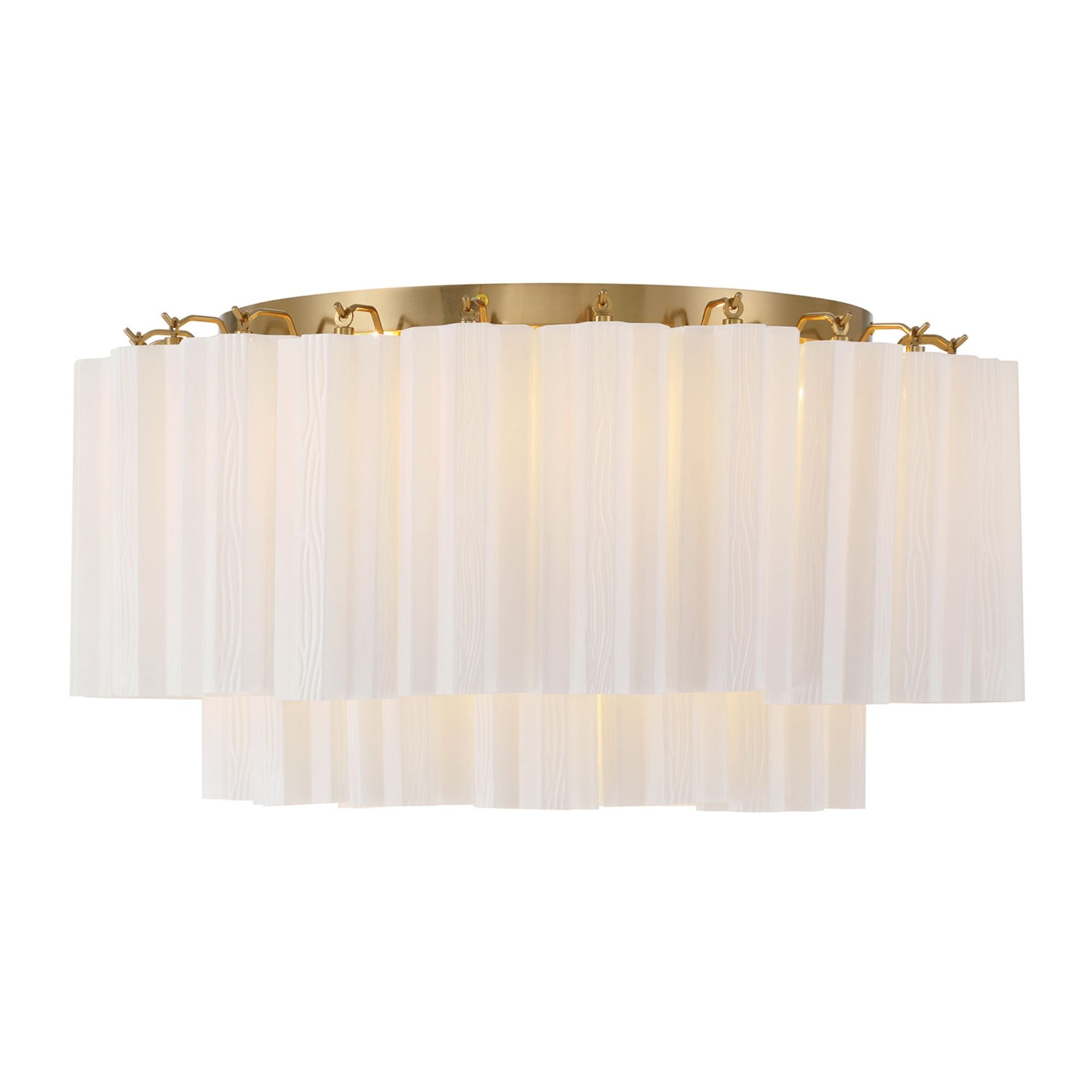 Addis 22.25'' Aged Brass Flush Mount White 22.25"W x 11.75"H x 22.25"D