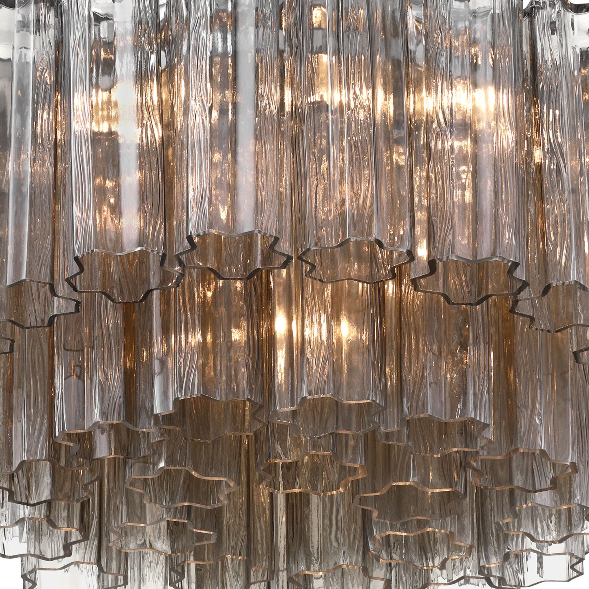 Addis 7 Light Polished Chrome Flush Mount Tronchi Glass Smoke 22.25"W x 11.75"H x 22.25"D