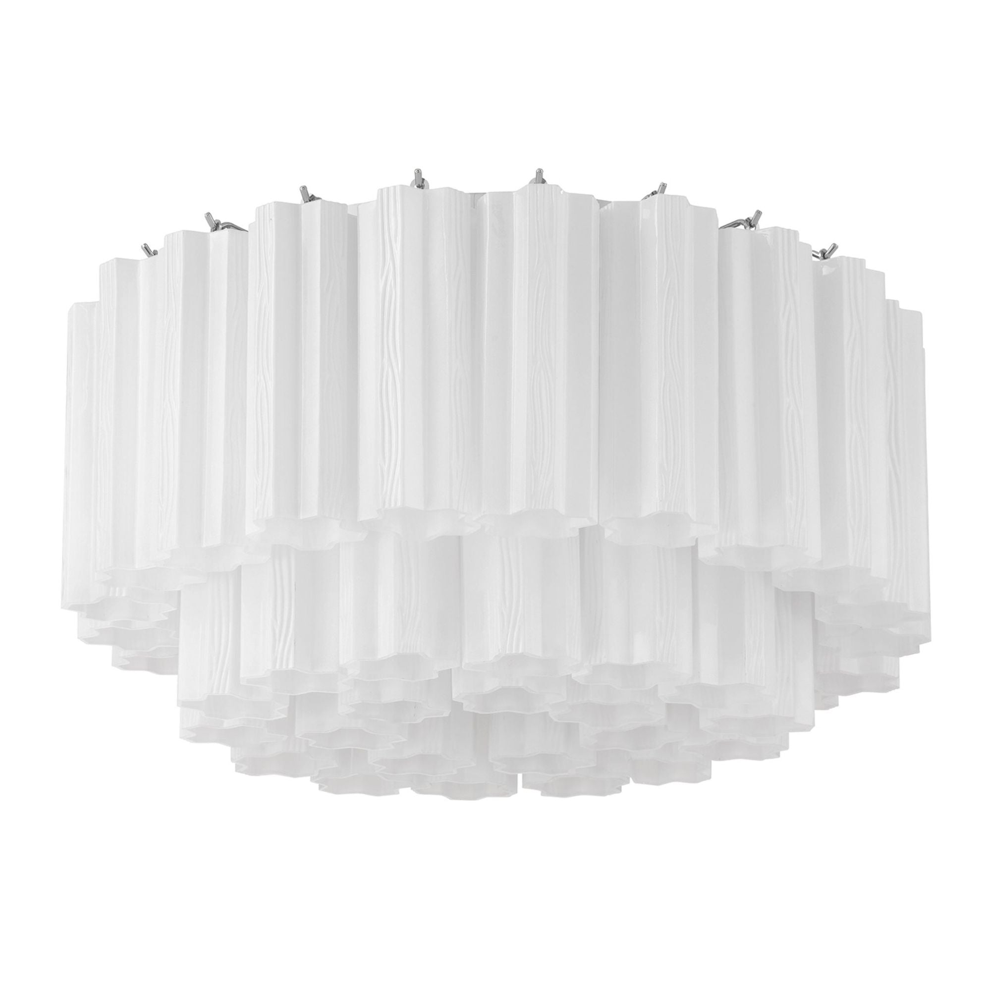 Addis 7 Light Polished Chrome Flush Mount Tronchi Glass White 22.25"W x 11.75"H x 22.25"D