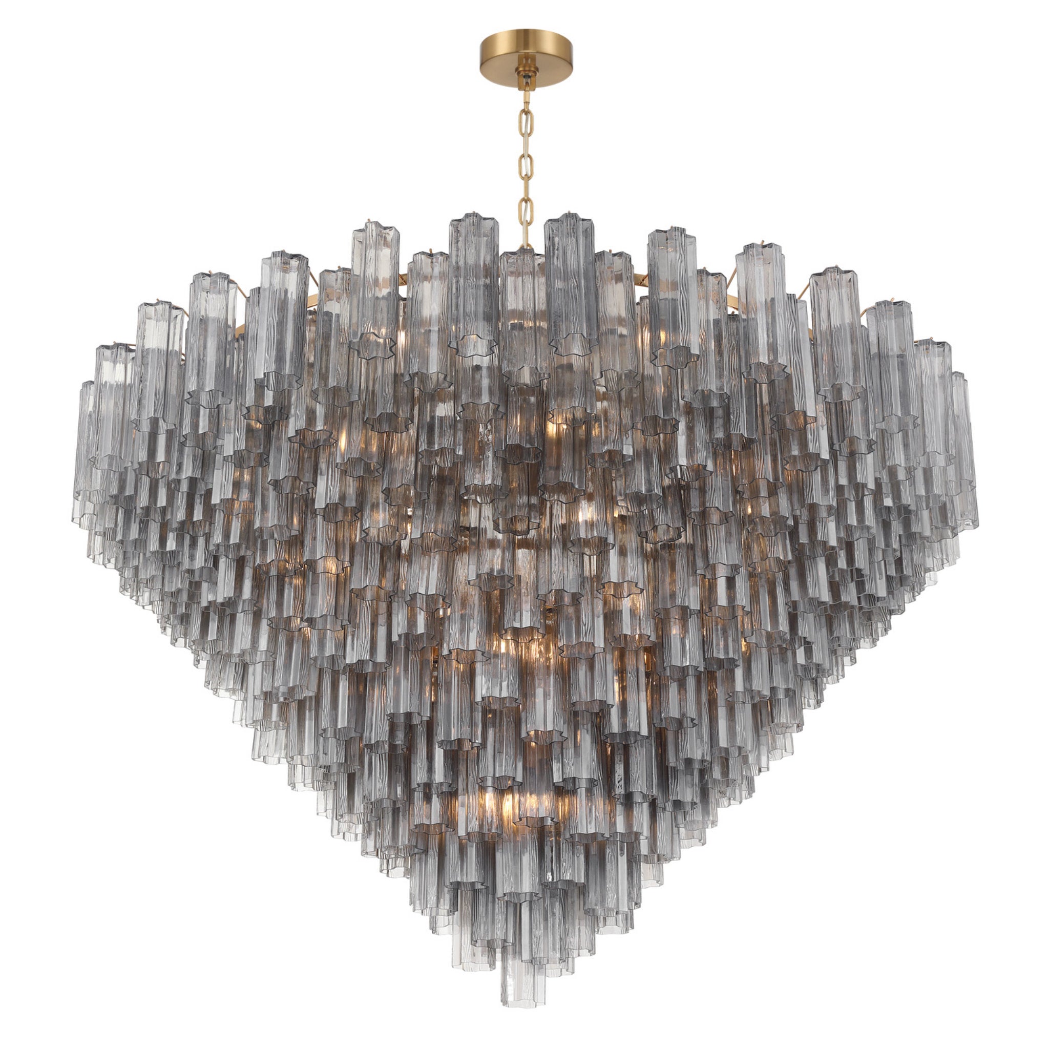 Addis 62'' Aged Brass Chandelier Gray 62"W x 40"H x 62"D