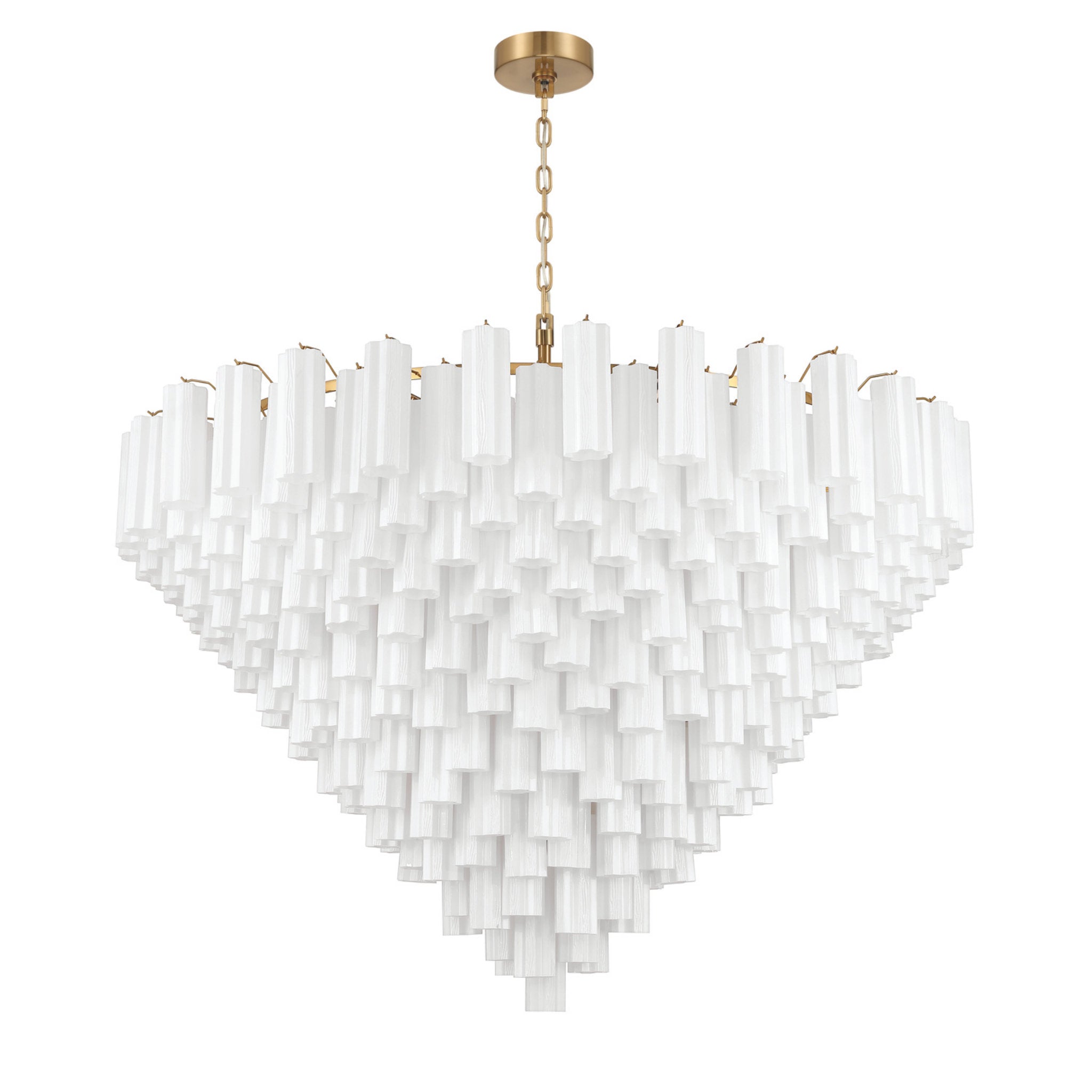 Addis 62'' Aged Brass Chandelier White 62"W x 40"H x 62"D