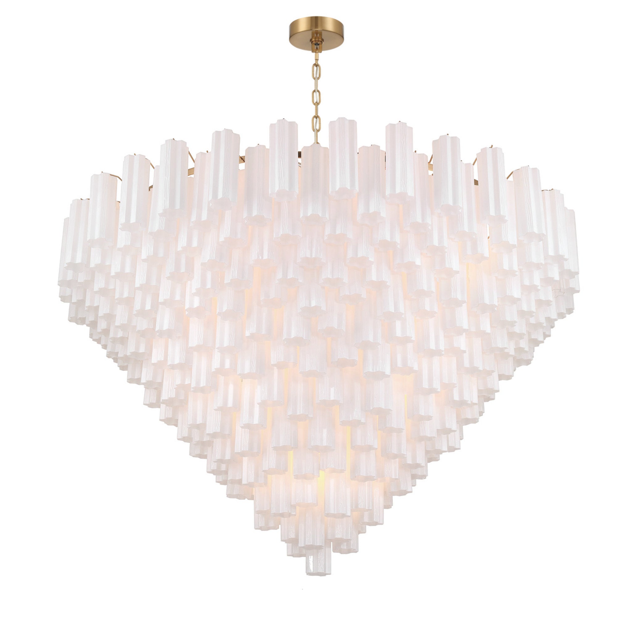 Addis 62'' Aged Brass Chandelier White 62"W x 40"H x 62"D