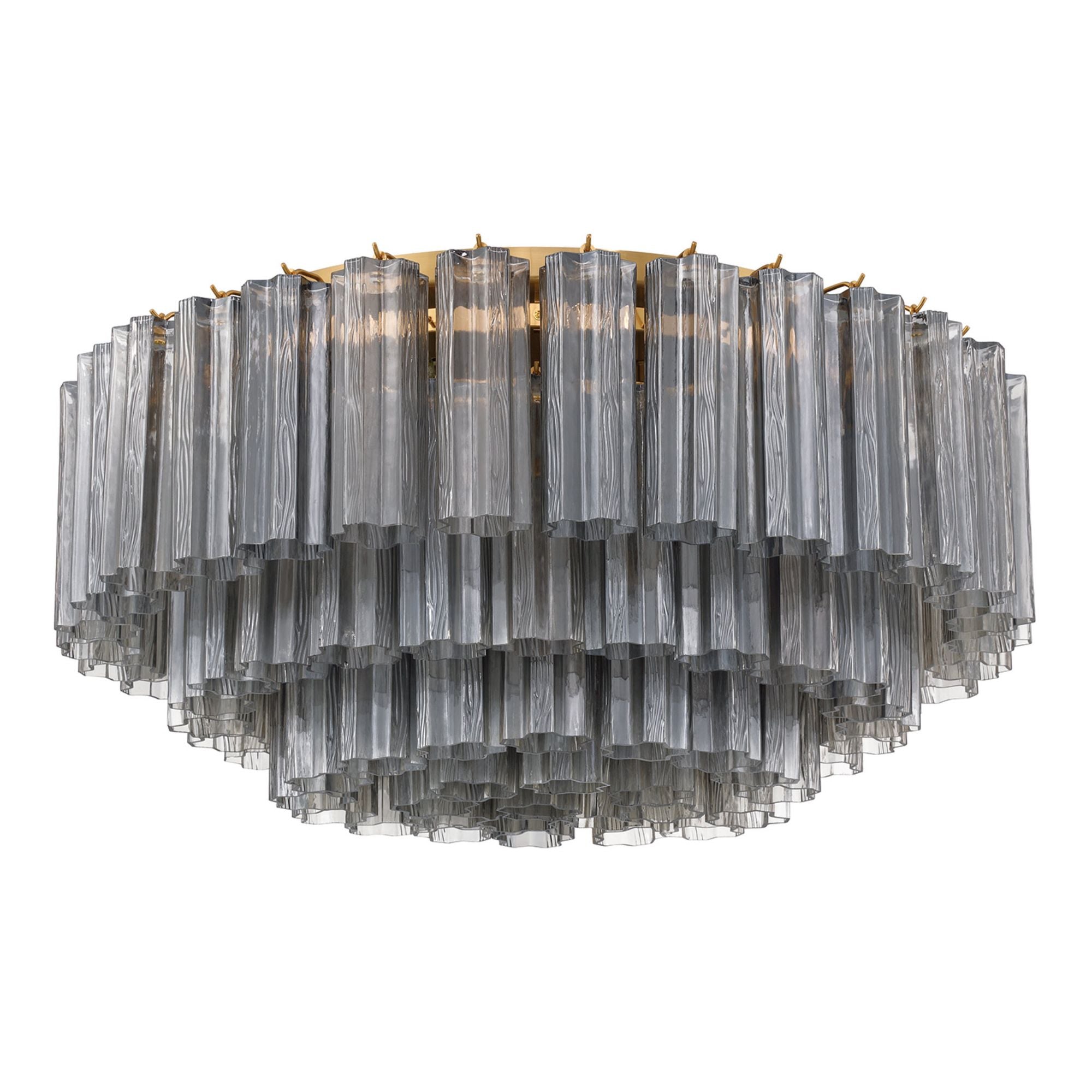 Addis 32'' Aged Brass Flush Mount Gray 32"W x 14.5"H x 32"D