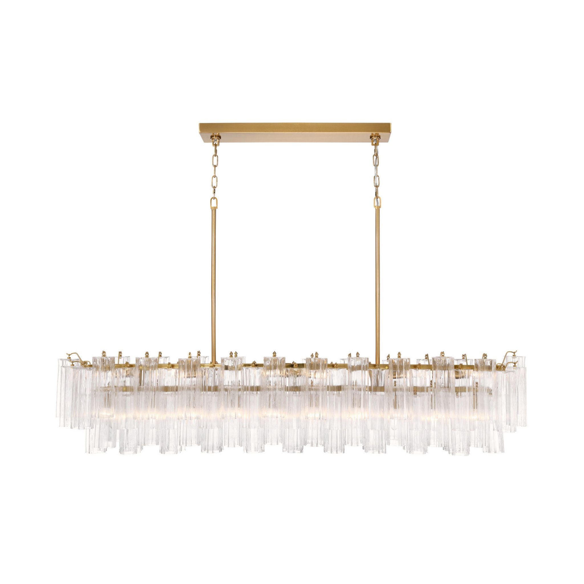 Addis 65'' Aged Brass Linear Chandelier Clear 16-Light 65"W x 13.5"H x 14"D
