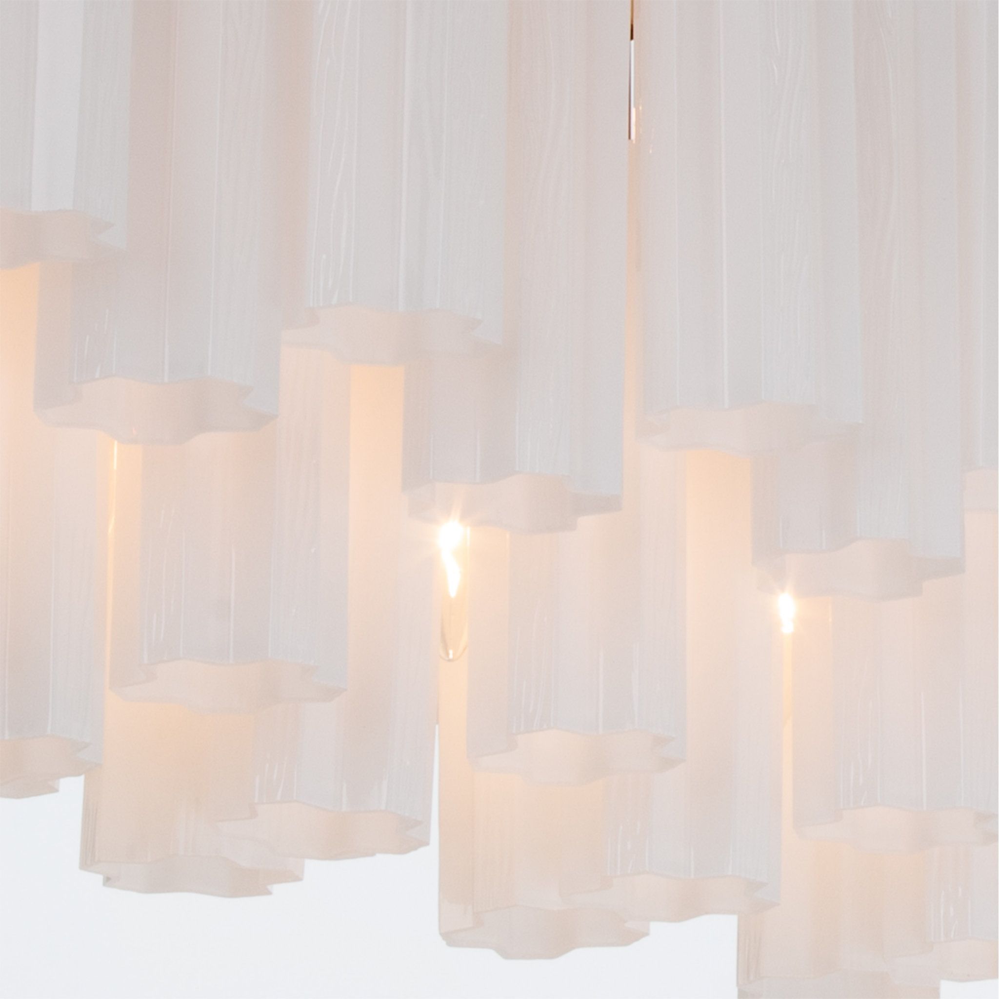 Addis 65'' Aged Brass Linear Chandelier White 16-Light 65"W x 13.5"H x 14"D