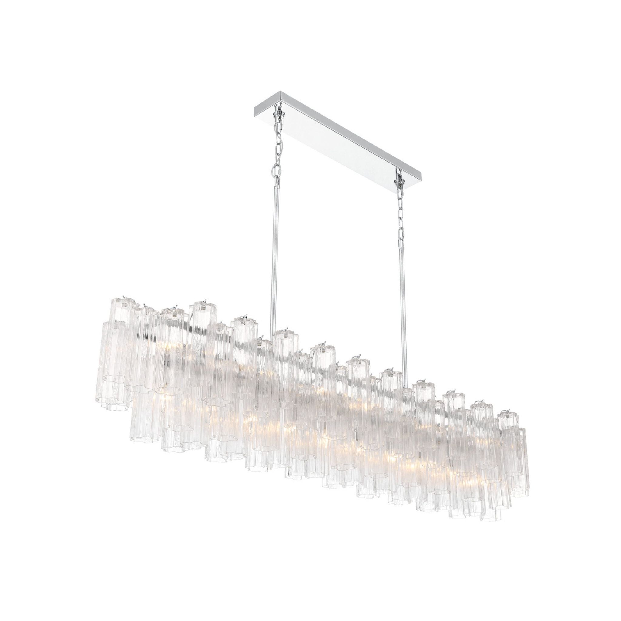 Addis 65'' Polished Chrome Linear Chandelier Clear 16-Light 65"W x 13.5"H x 14"D