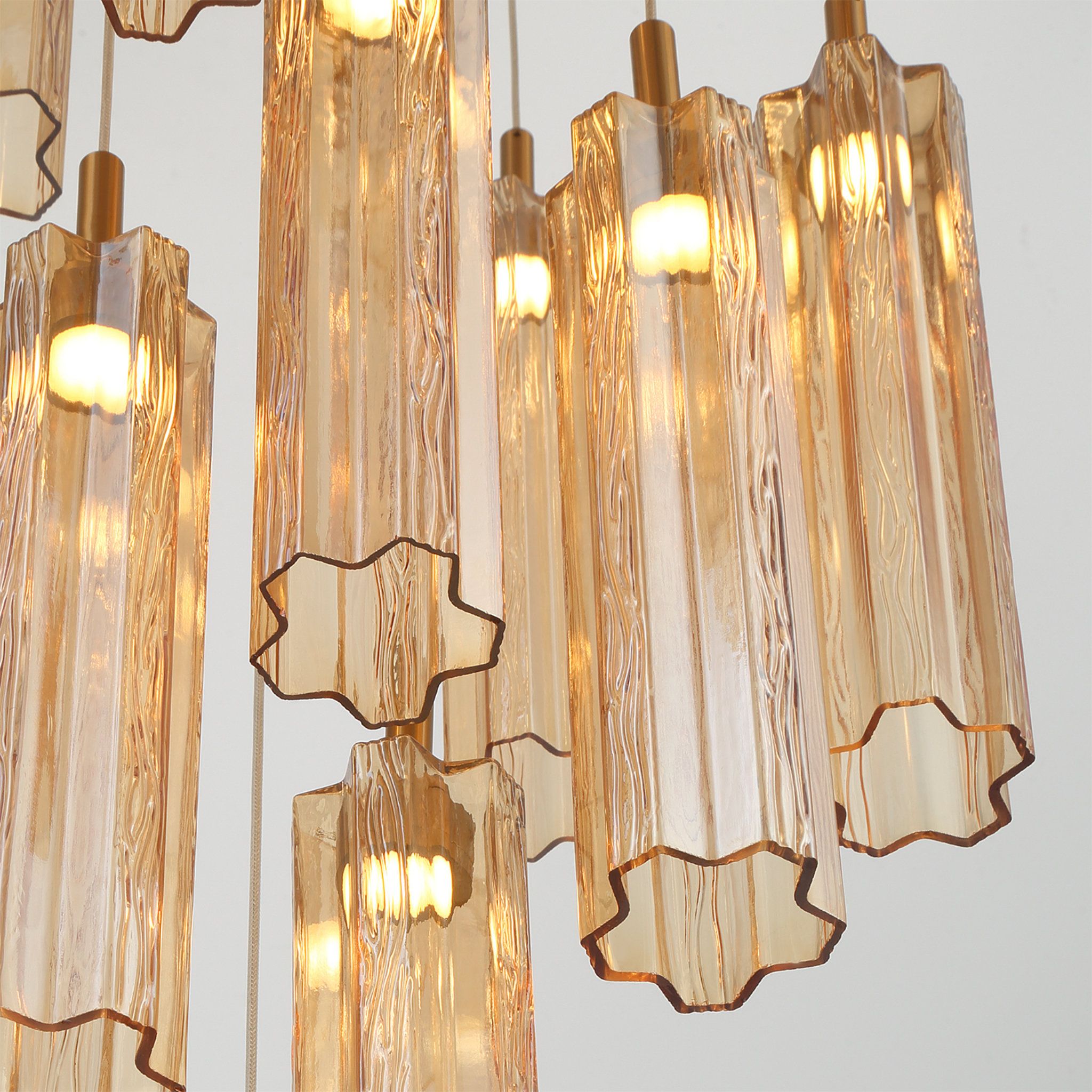 Addis 12" Integrated LED Multi-Light Aged Brass Pendant Gold 9-Light 12"W x 21"H x 12"D