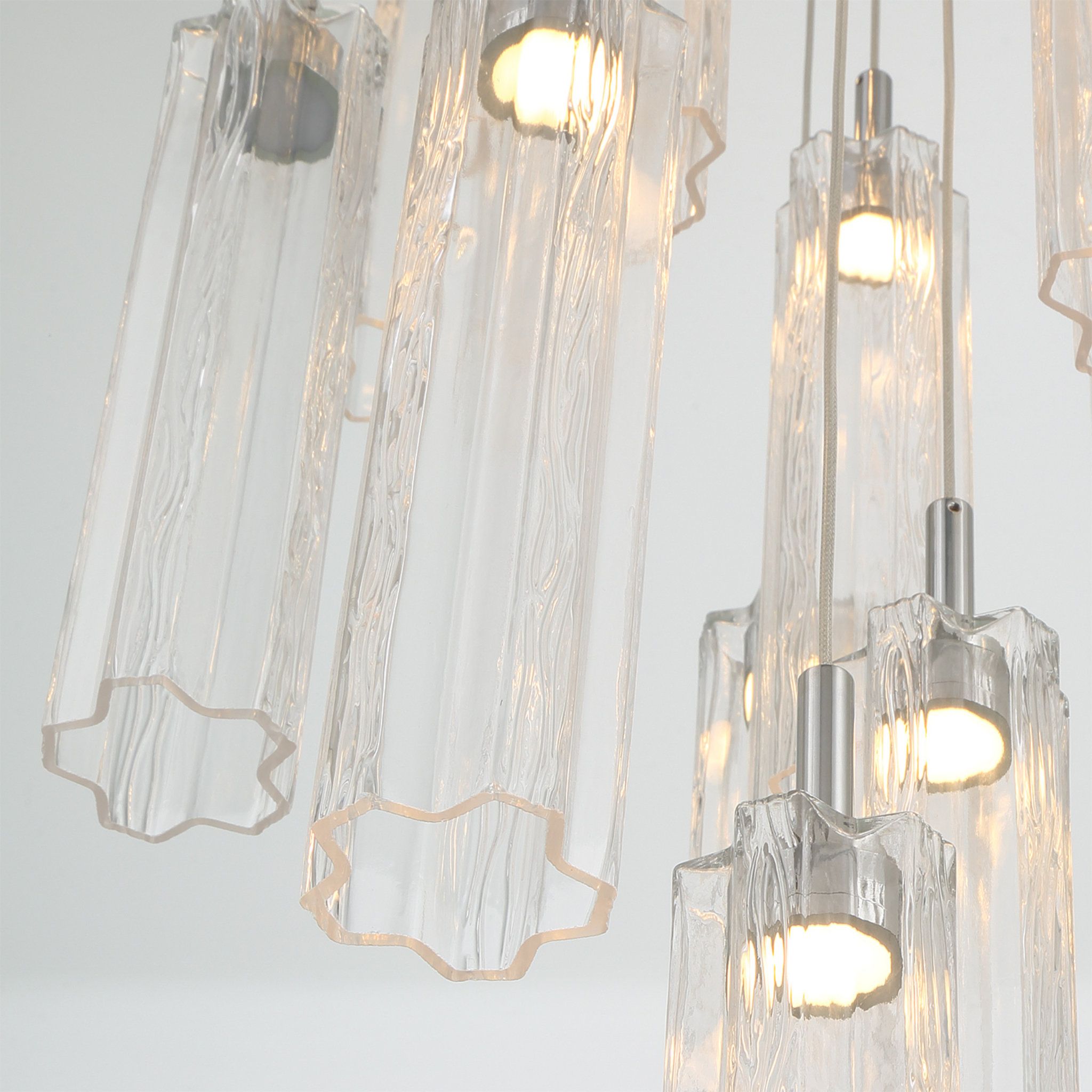 Addis 12" Integrated LED Multi-Light Polished Chrome Pendant Clear 9-Light 12"W x 21"H x 12"D