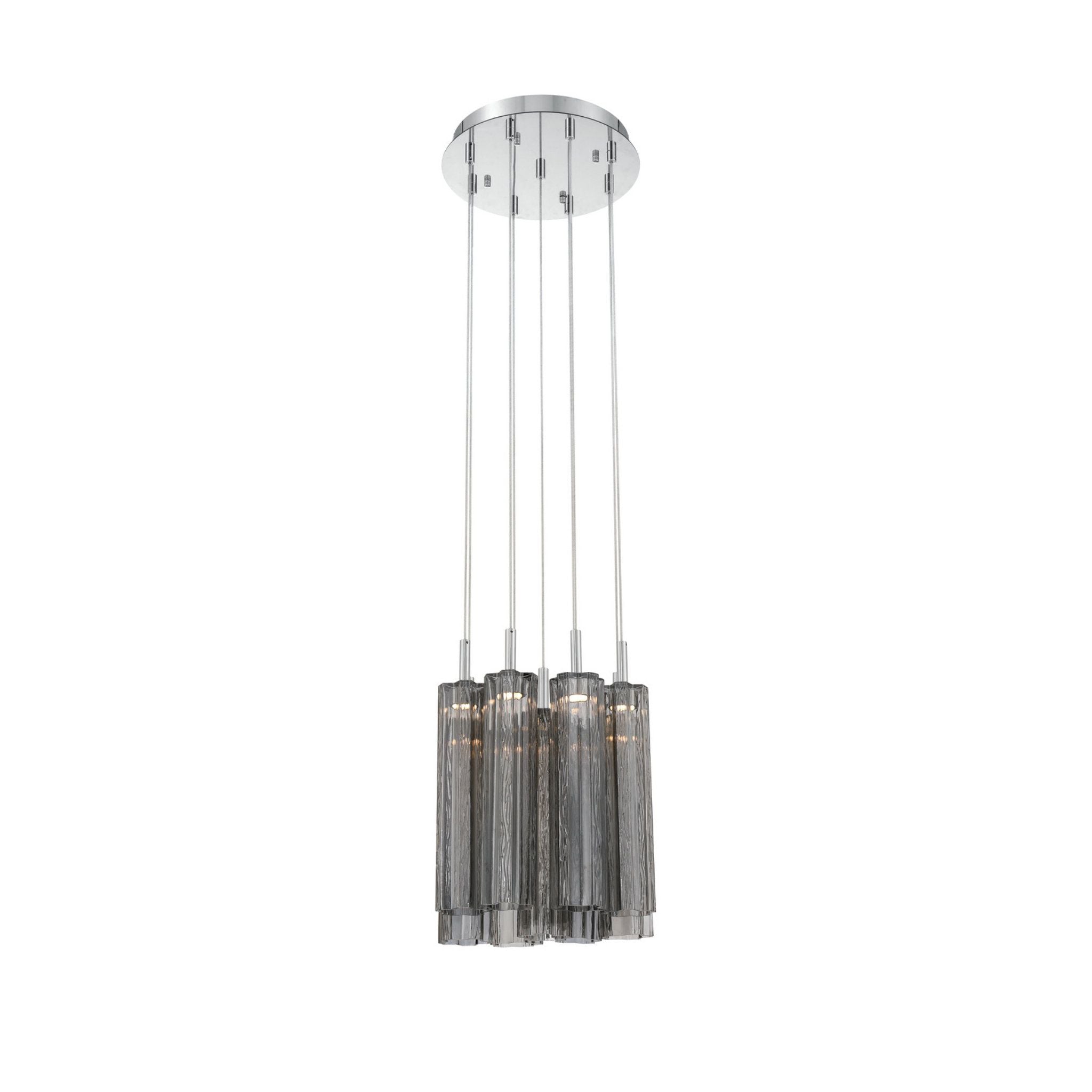 Addis 12" Integrated LED Multi-Light Polished Chrome Pendant Gray 9-Light 12"W x 21"H x 12"D