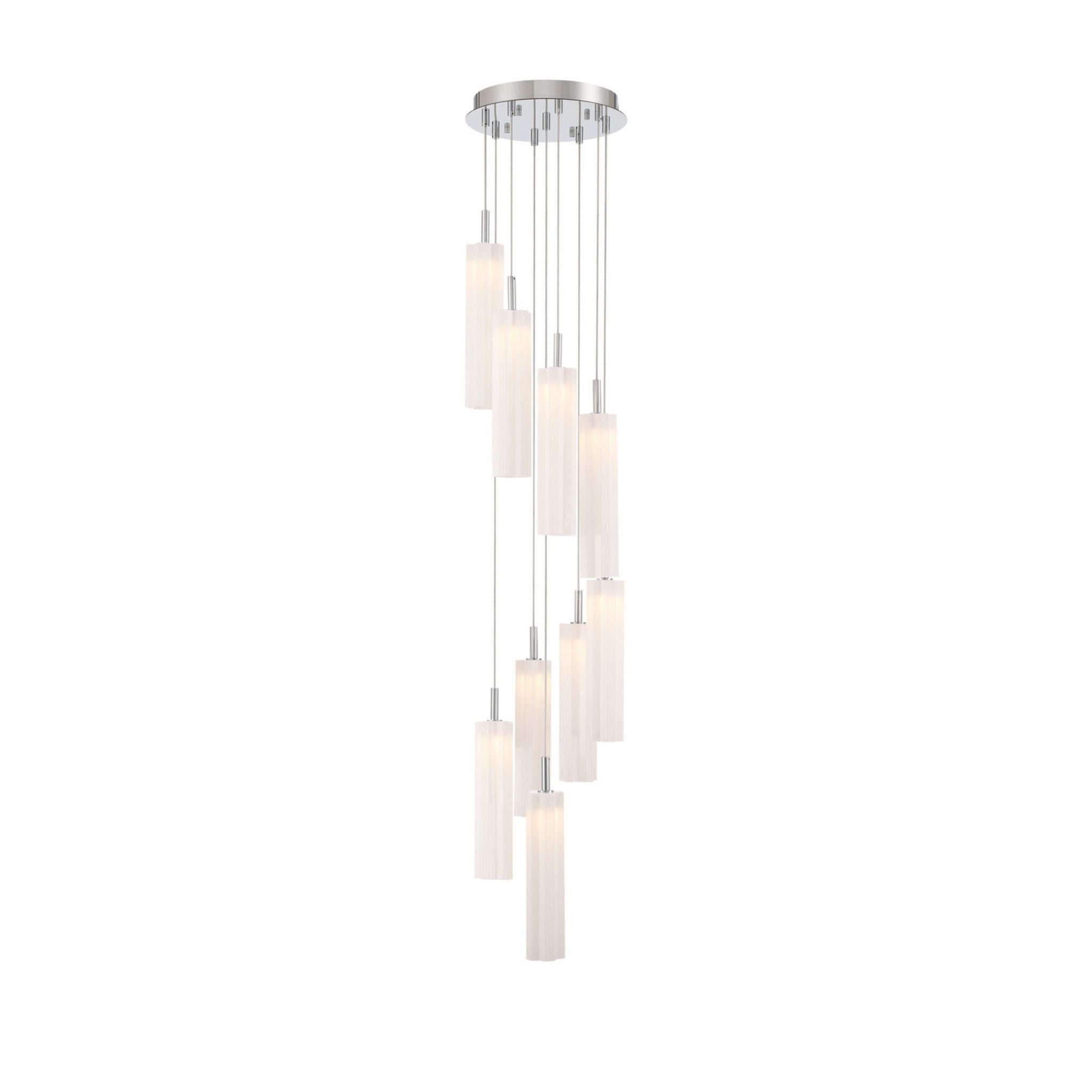 Addis 12" Integrated LED Multi-Light Polished Chrome Pendant White 9-Light 12"W x 21"H x 12"D