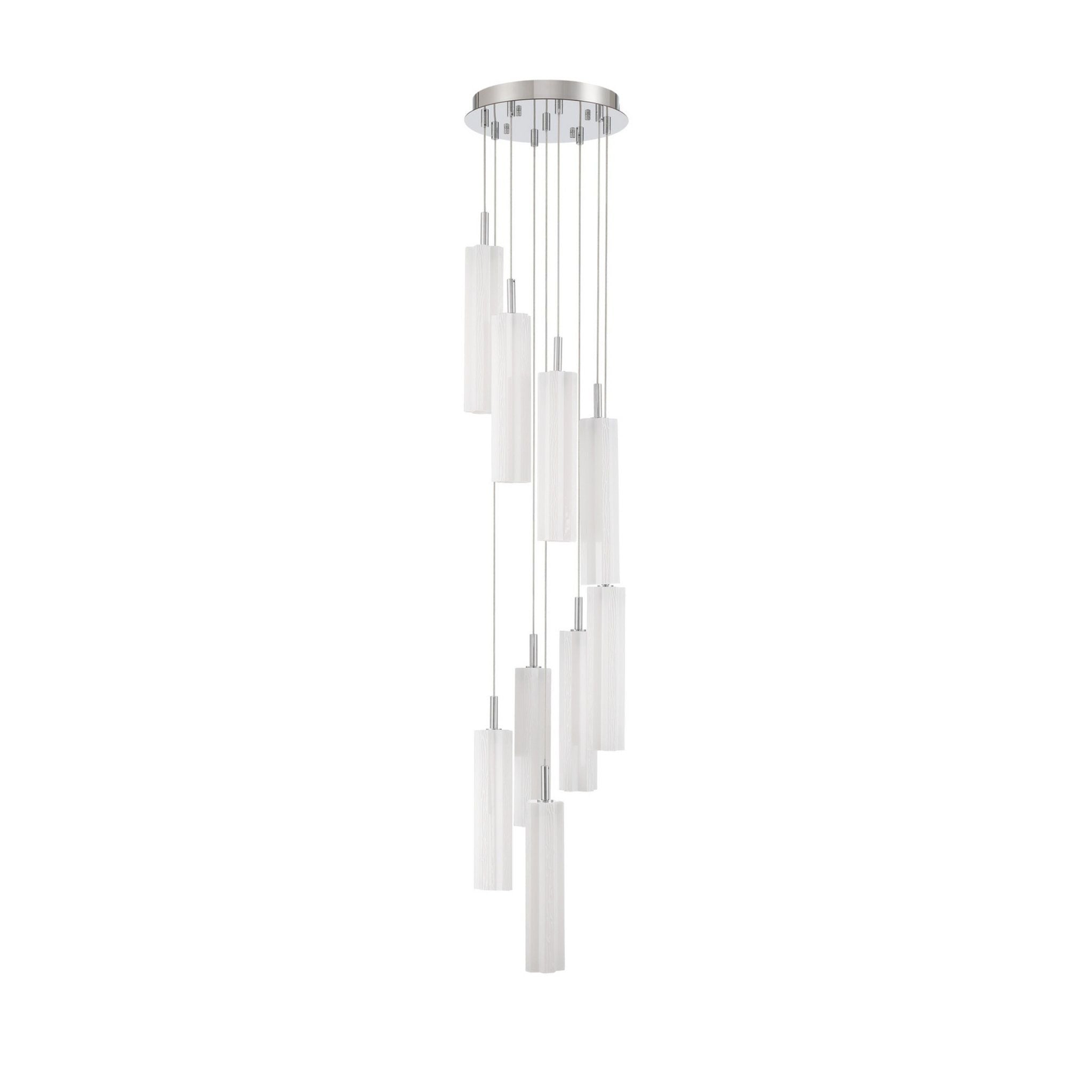Addis 12" Integrated LED Multi-Light Polished Chrome Pendant White 9-Light 12"W x 21"H x 12"D