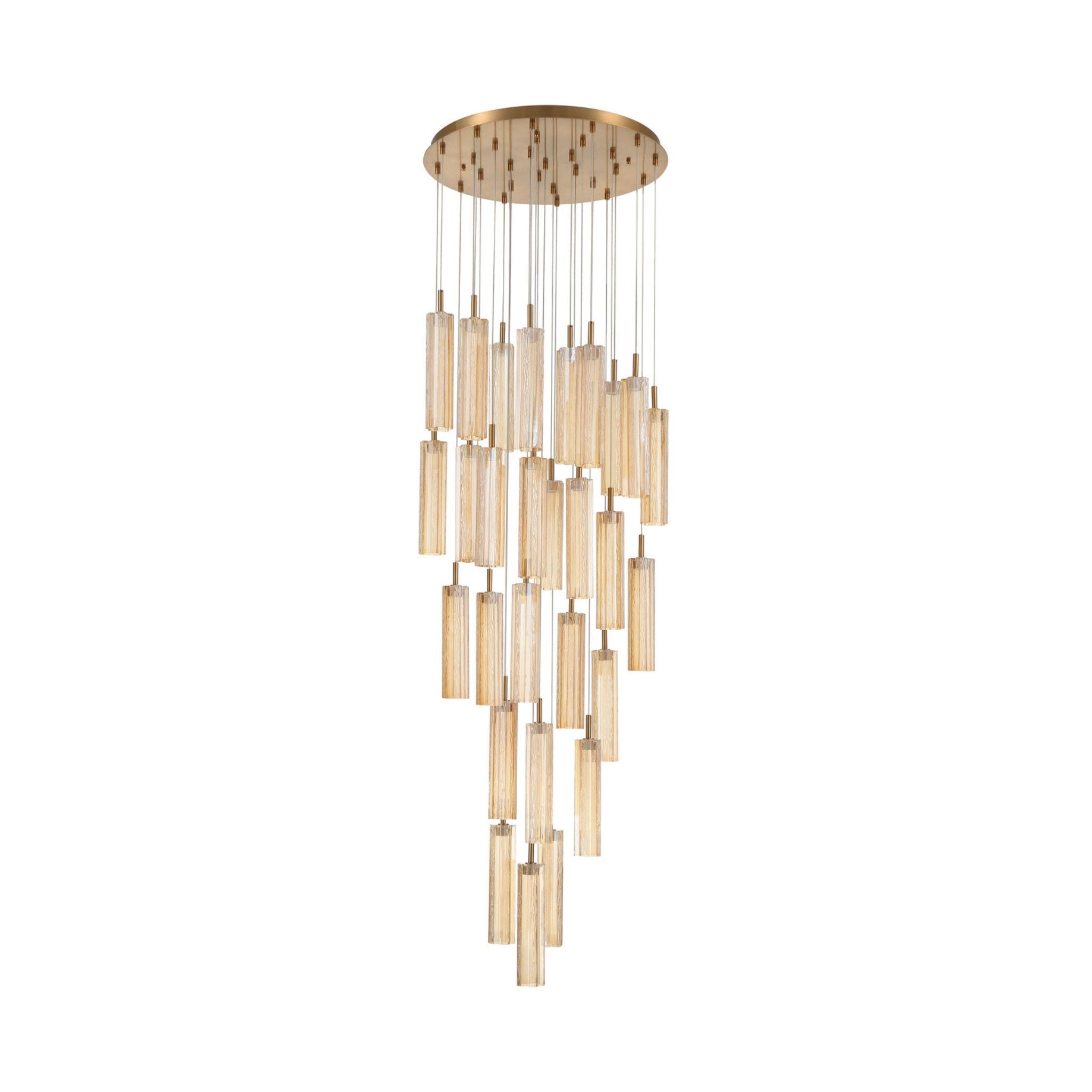 Addis 26" Integrated LED Multi-Light Aged Brass Pendant Gold 28-Light 26"W x 21"H x 26"D