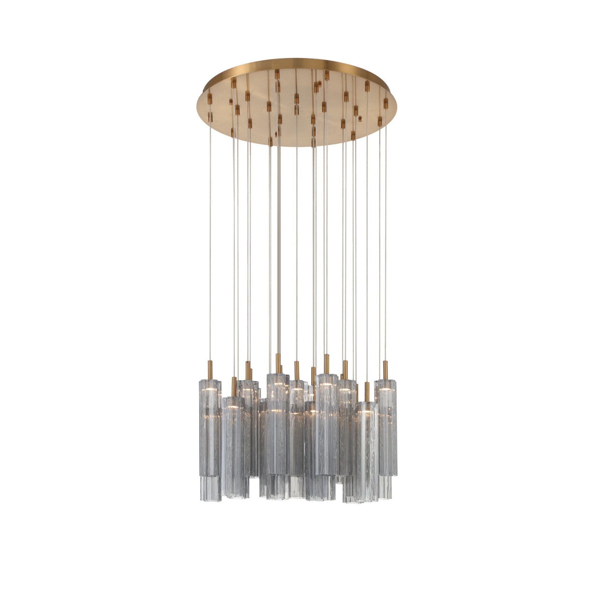 Addis 26" Integrated LED Multi-Light Aged Brass Pendant Gray 28-Light 26"W x 21"H x 26"D