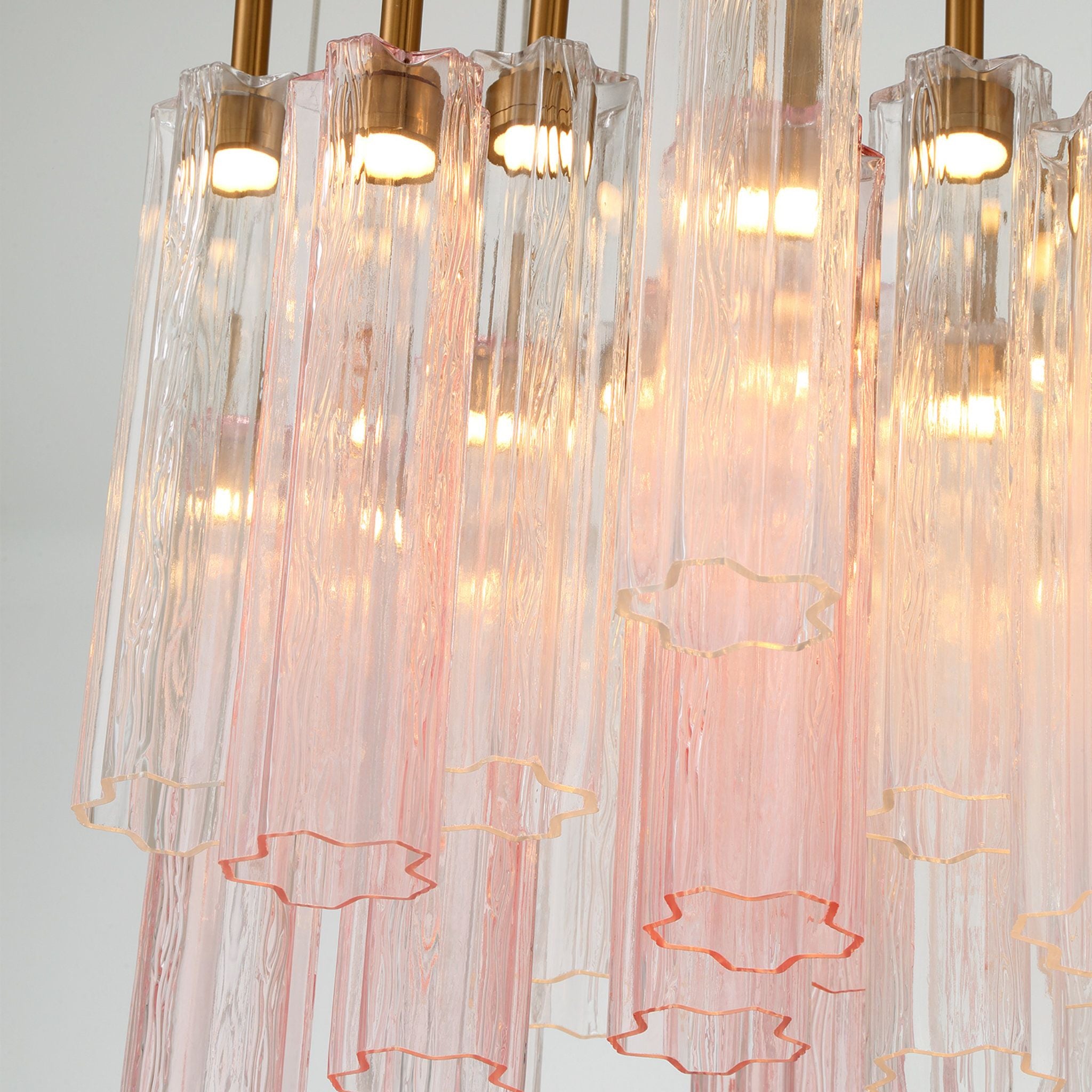 Addis 26" Integrated LED Multi-Light Aged Brass Pendant Spring Glass 28-Light 26"W x 21"H x 26"D