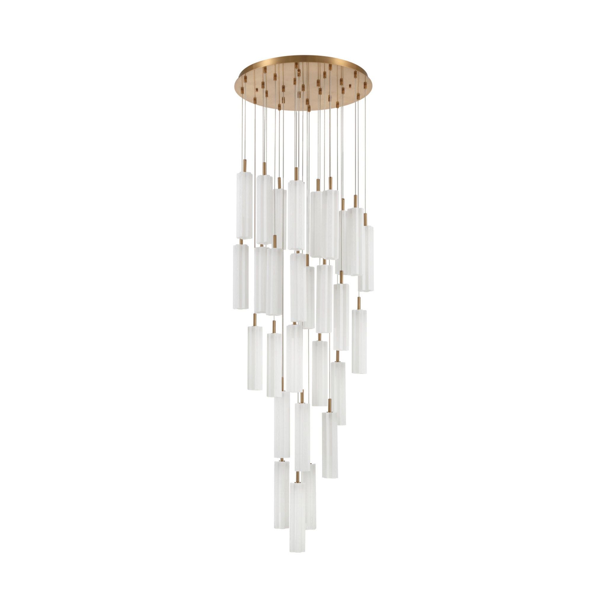 Addis 26" Integrated LED Multi-Light Aged Brass Pendant White 28-Light 26"W x 21"H x 26"D