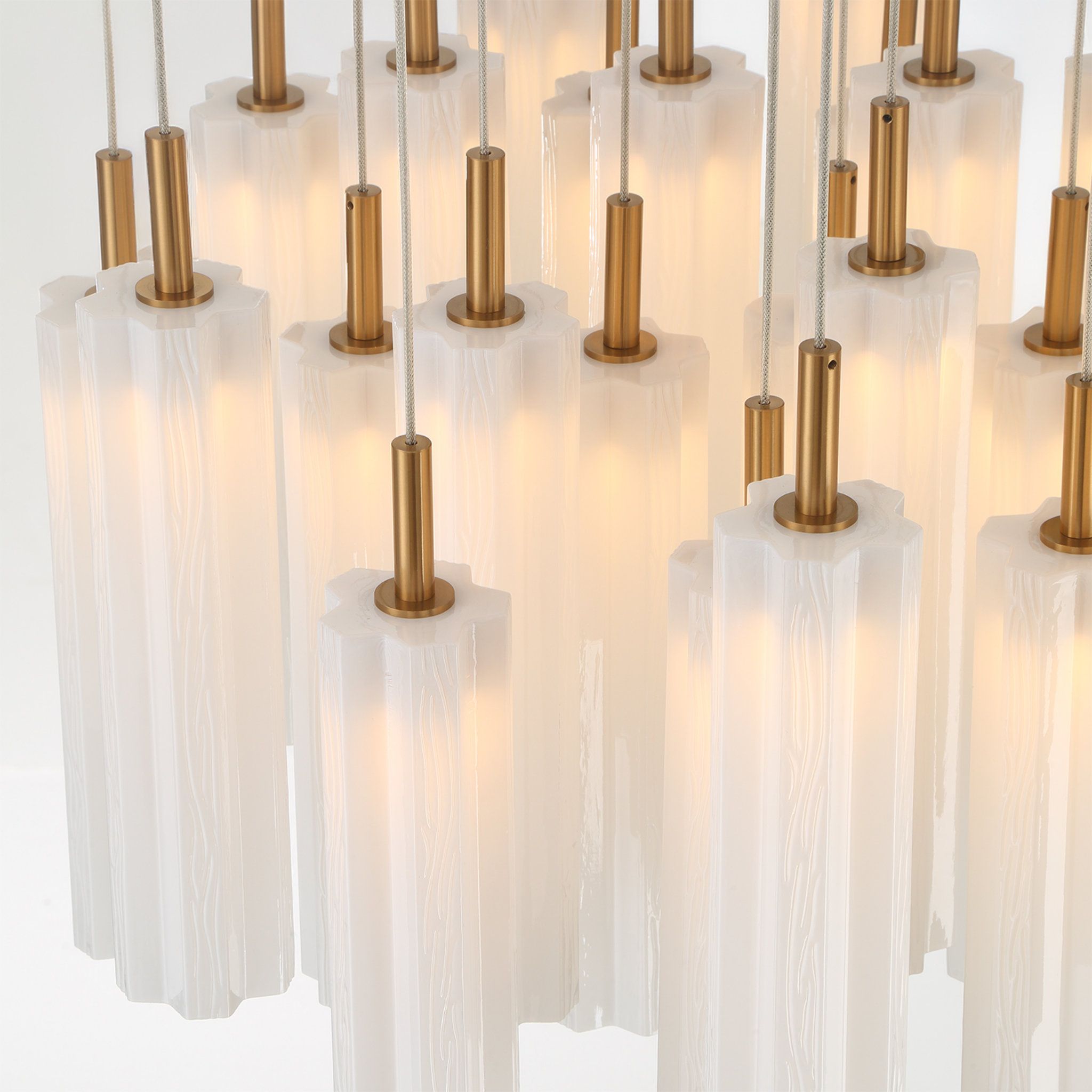 Addis 26" Integrated LED Multi-Light Aged Brass Pendant White 28-Light 26"W x 21"H x 26"D