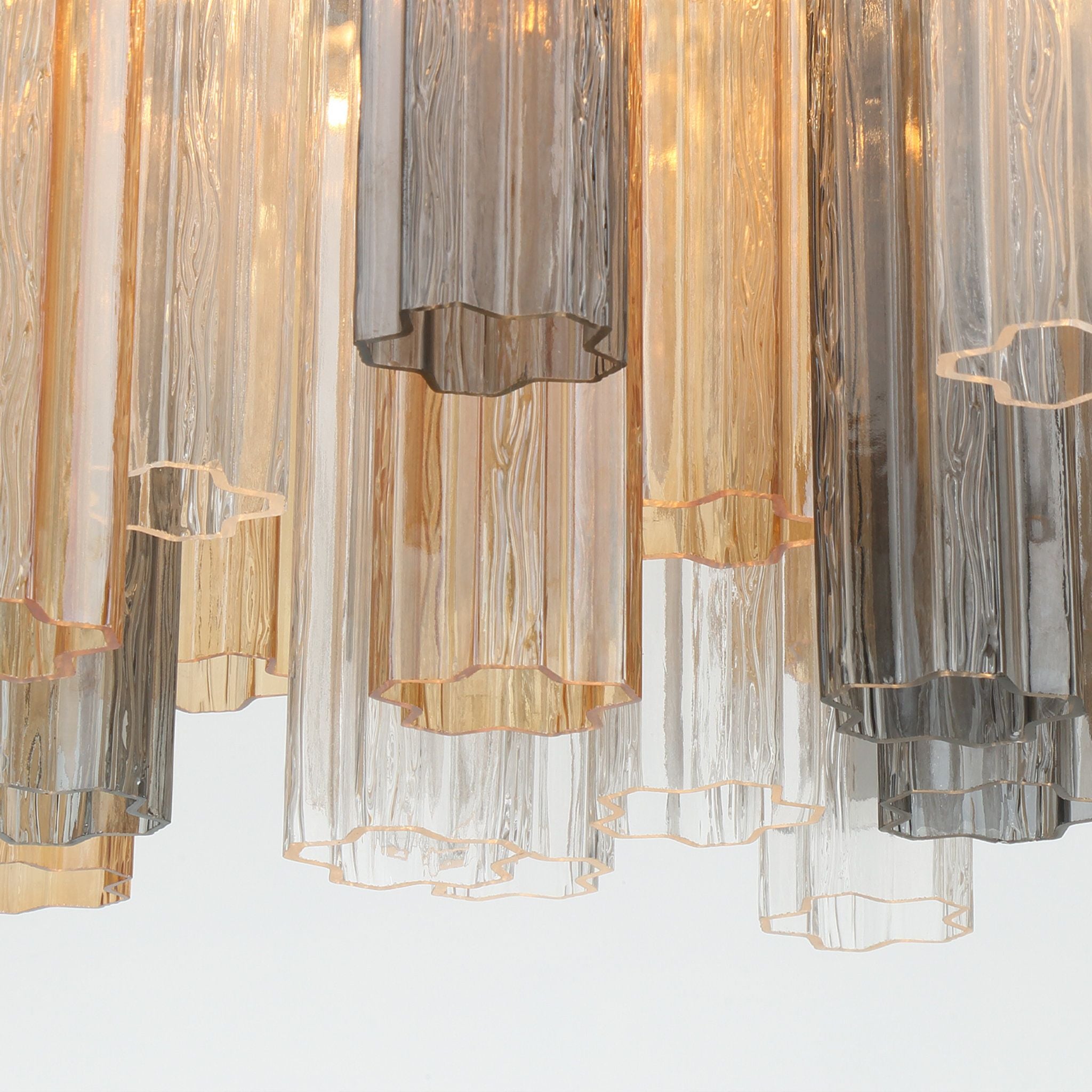 Addis 26" Integrated LED Multi-Light Polished Chrome Pendant Autumn Glass 28-Light 26"W x 21"H x 26"D
