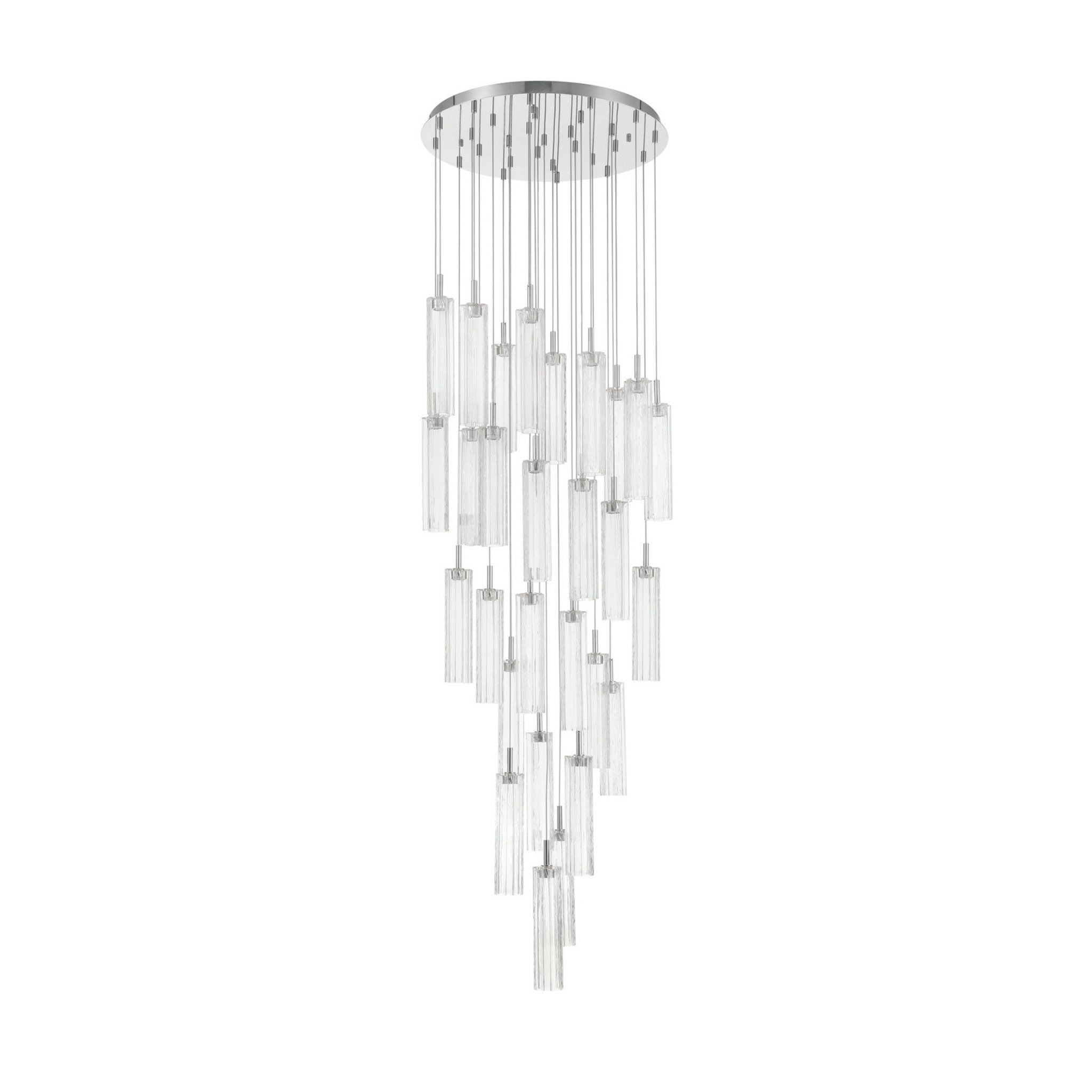 Addis 26" Integrated LED Multi-Light Polished Chrome Pendant Clear 28-Light 26"W x 21"H x 26"D