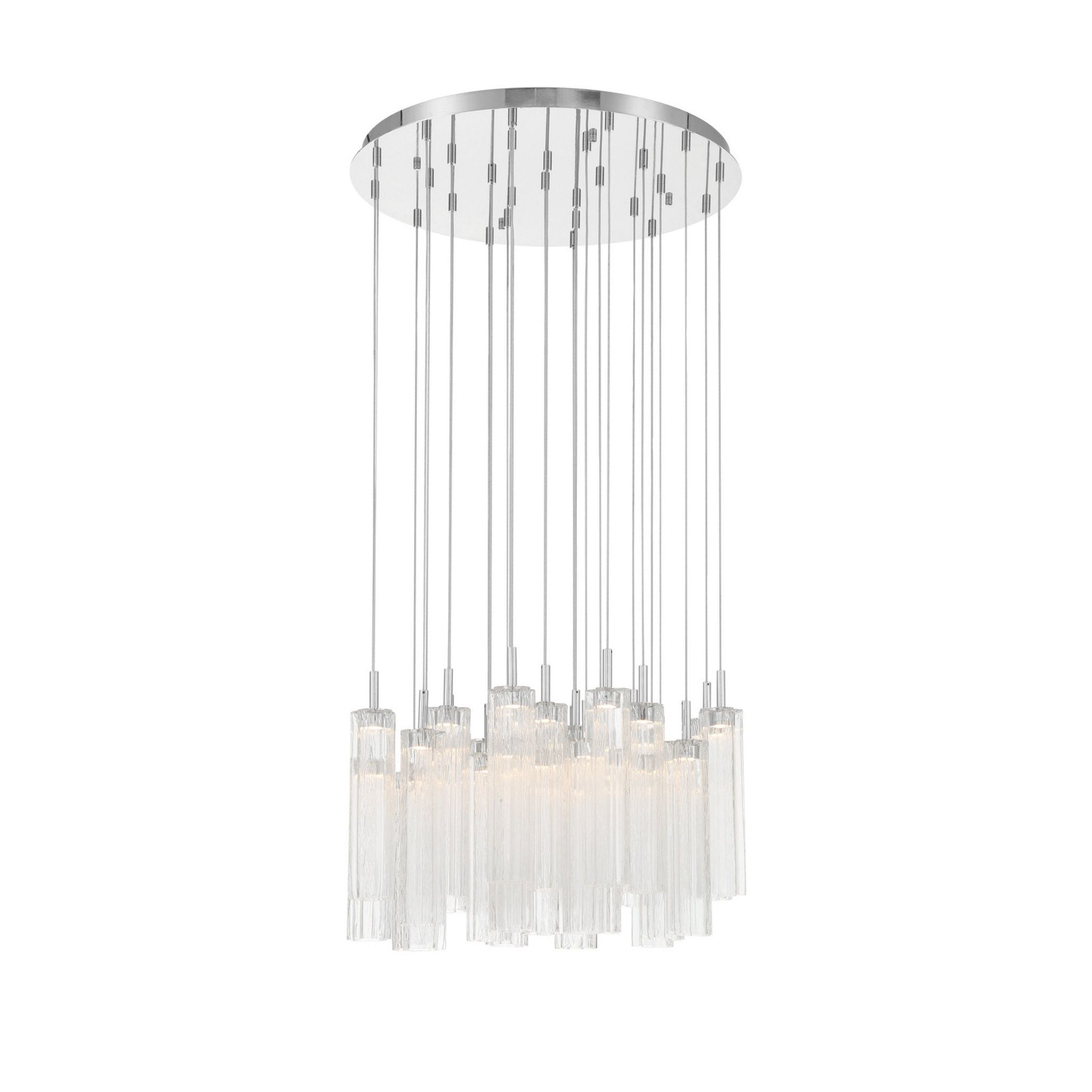 Addis 26" Integrated LED Multi-Light Polished Chrome Pendant Clear 28-Light 26"W x 21"H x 26"D