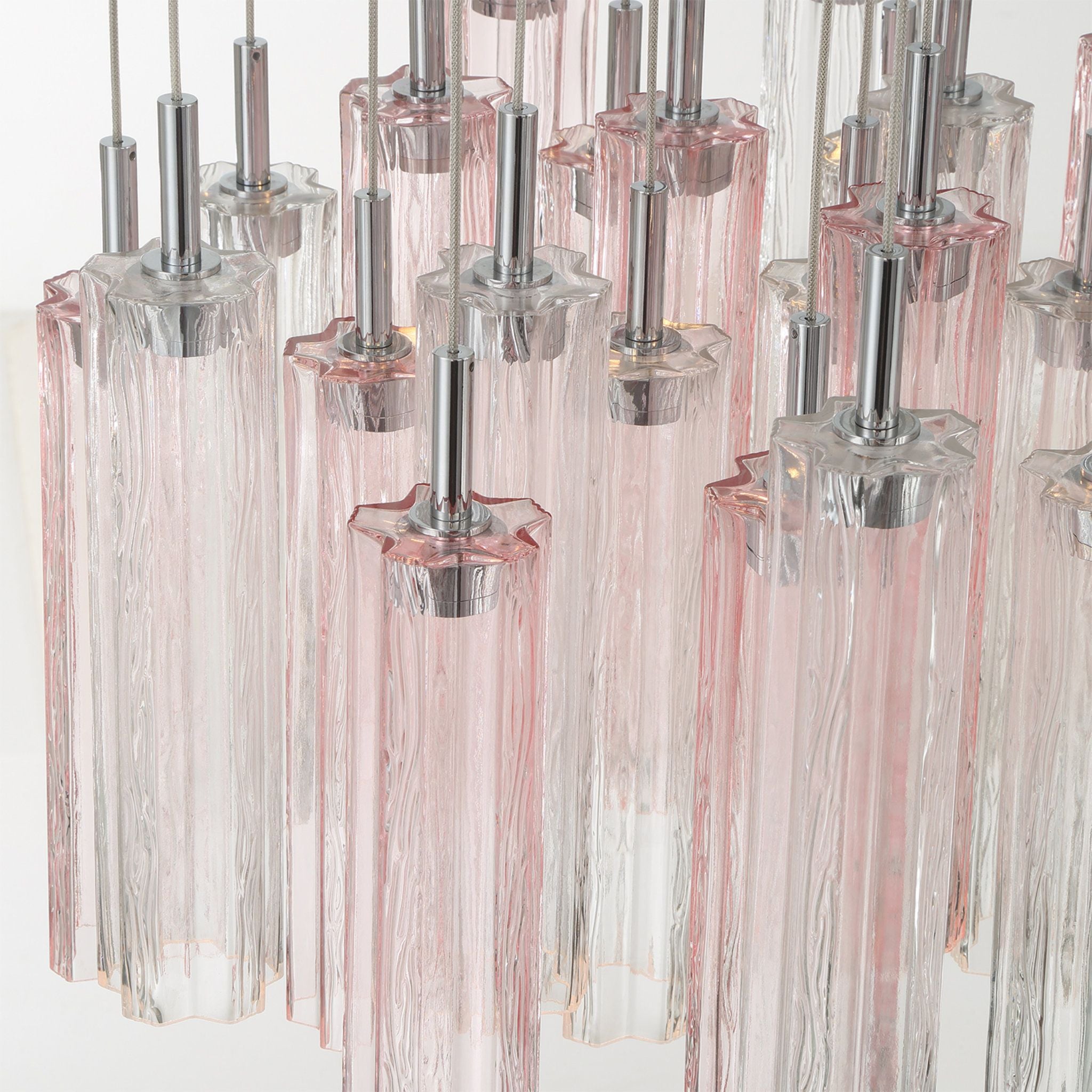 Addis 26" Integrated LED Multi-Light Polished Chrome Pendant Spring Glass 28-Light 26"W x 21"H x 26"D
