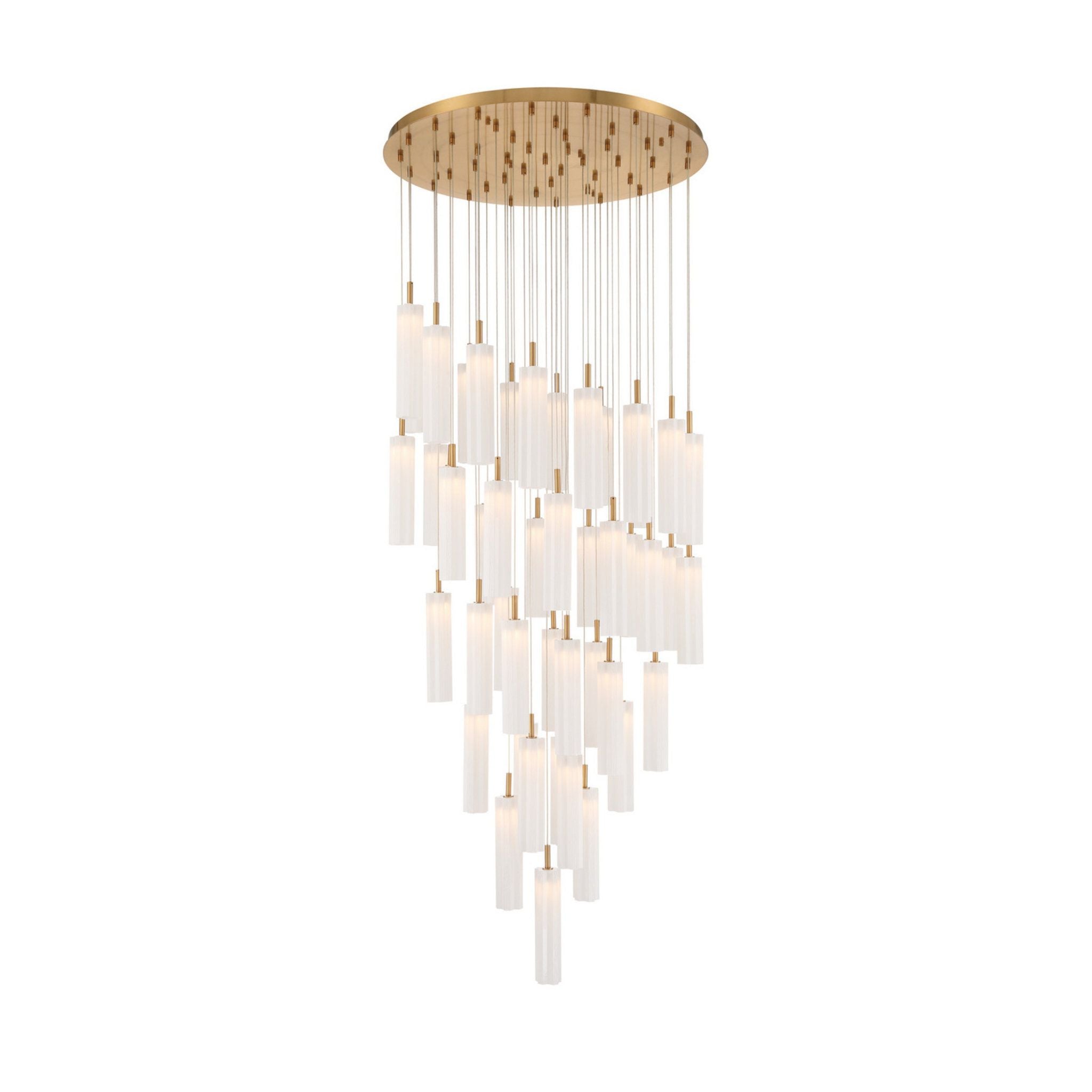 Addis 36" Integrated LED Multi-Light Aged Brass Pendant White 46-Light 36"W x 21"H x 36"D