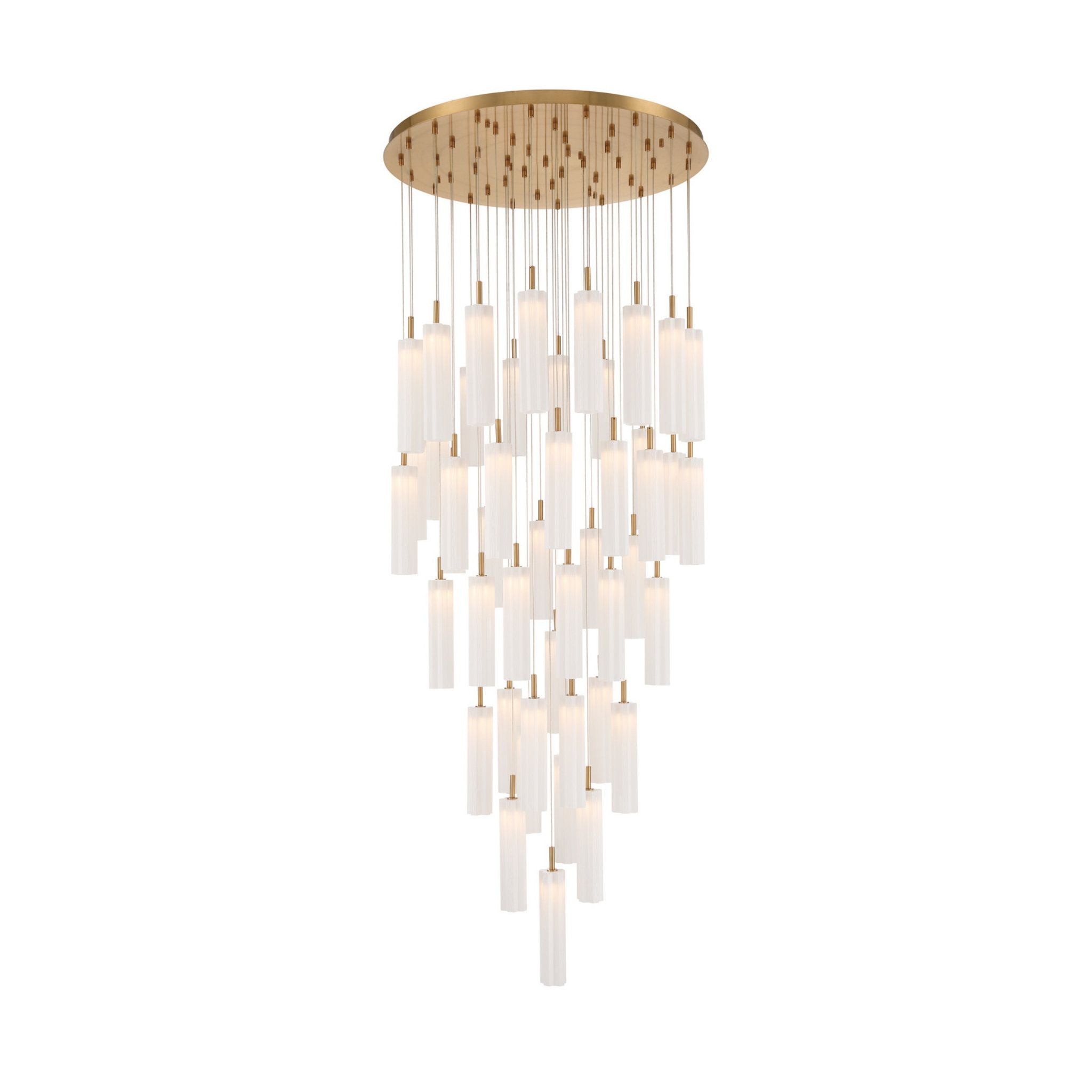 Addis 36" Integrated LED Multi-Light Aged Brass Pendant White 46-Light 36"W x 21"H x 36"D