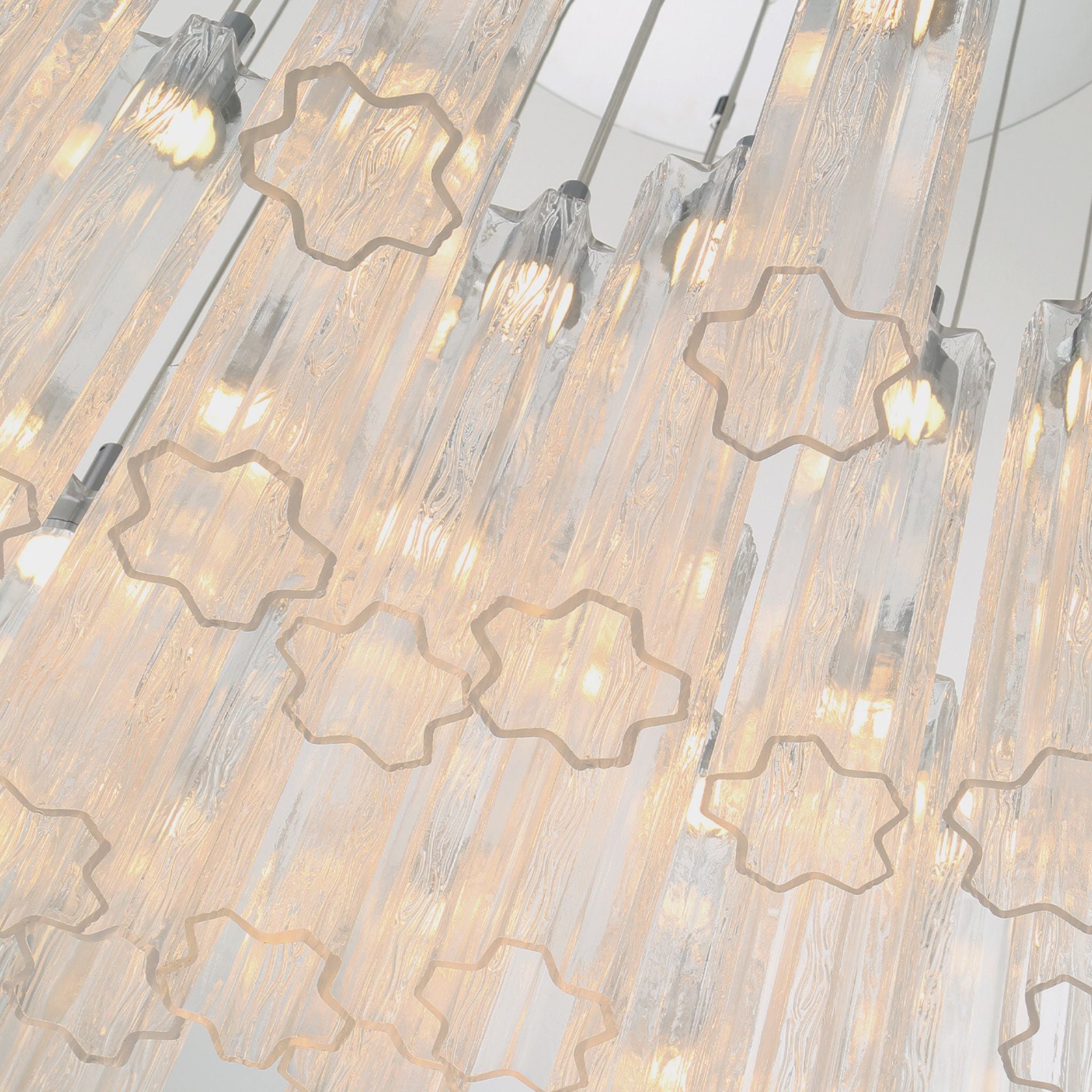 Addis 36" Integrated LED Multi-Light Polished Chrome Pendant Clear 46-Light 36"W x 21"H x 36"D