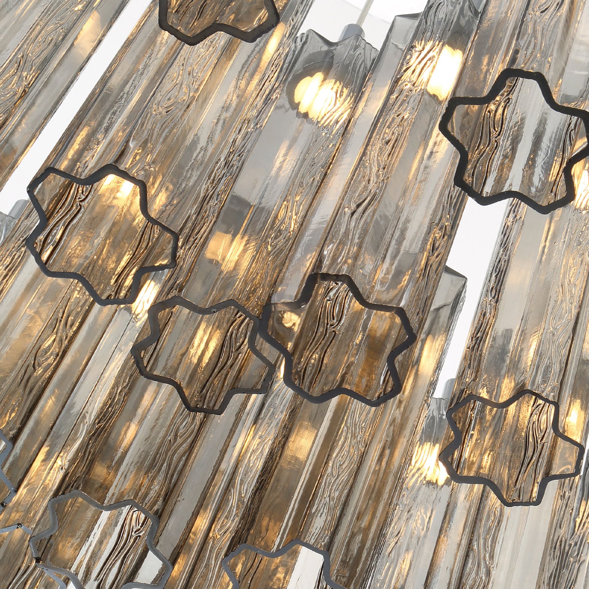 Addis 36" Integrated LED Multi-Light Polished Chrome Pendant Gray 46-Light 36"W x 21"H x 36"D