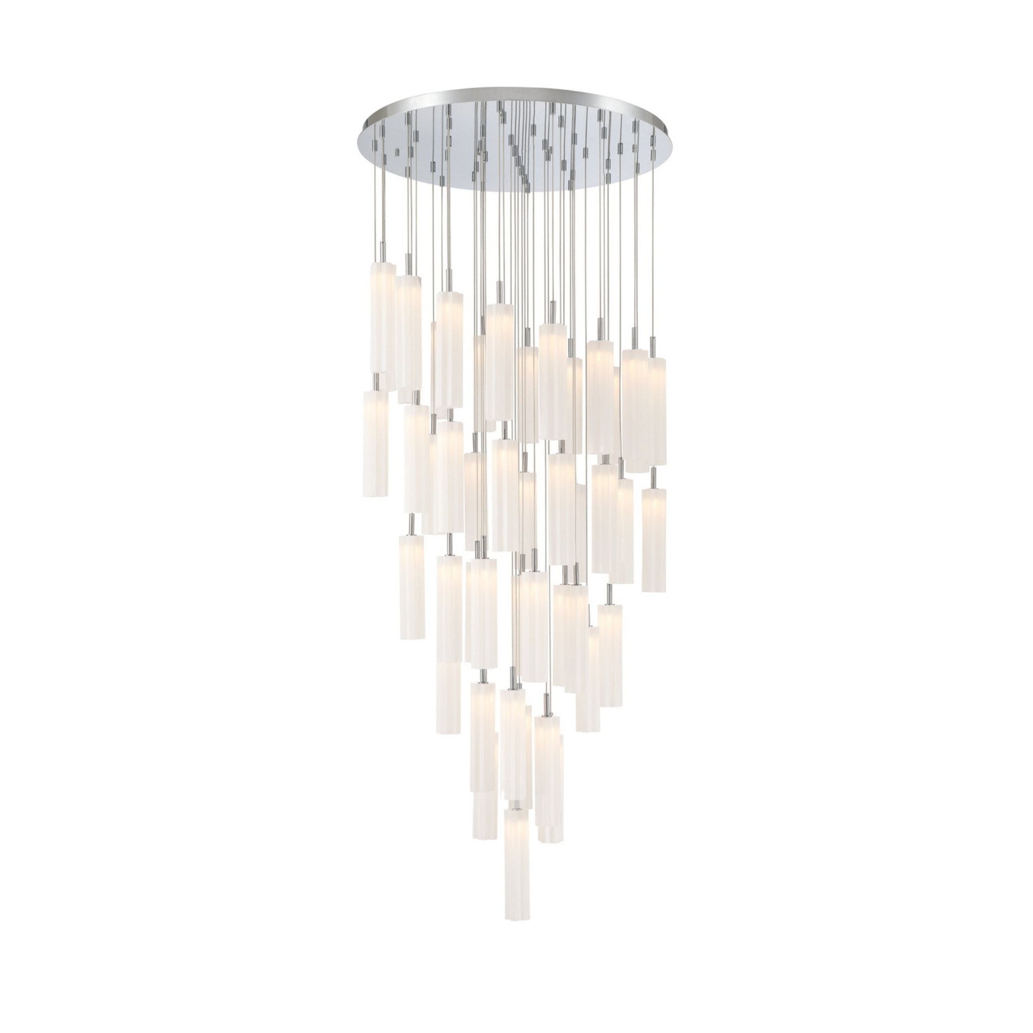 Addis 36" Integrated LED Multi-Light Polished Chrome Pendant White 46-Light 36"W x 21"H x 36"D
