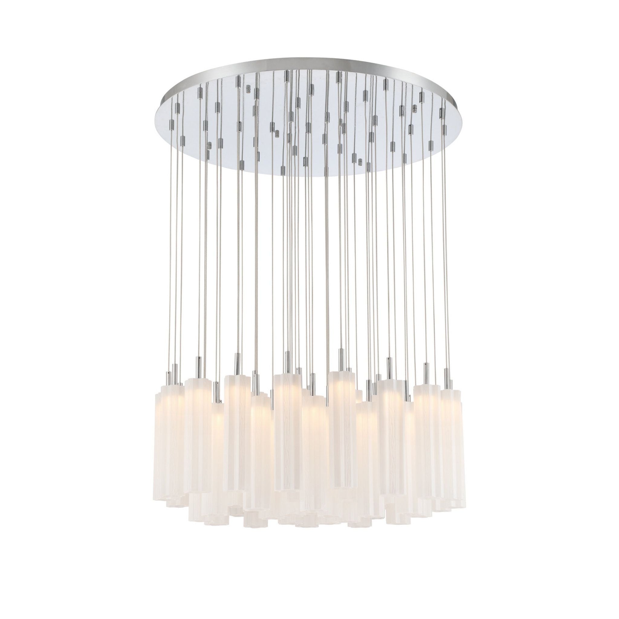 Addis 36" Integrated LED Multi-Light Polished Chrome Pendant White 46-Light 36"W x 21"H x 36"D