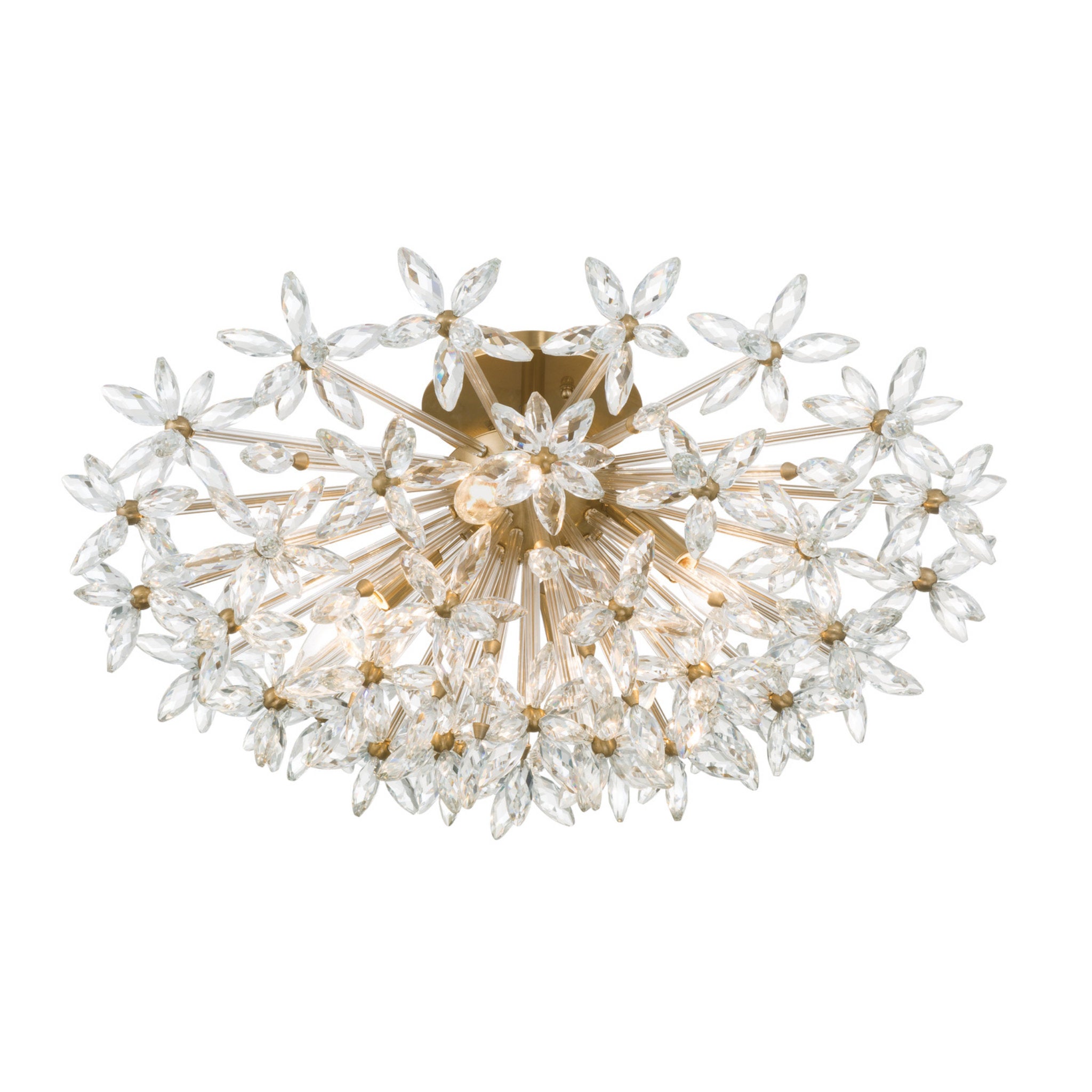 Adley 25.25'' Aged Brass Semi Flush Mount Gold 25.25"W x 11.75"H x 25.25"D