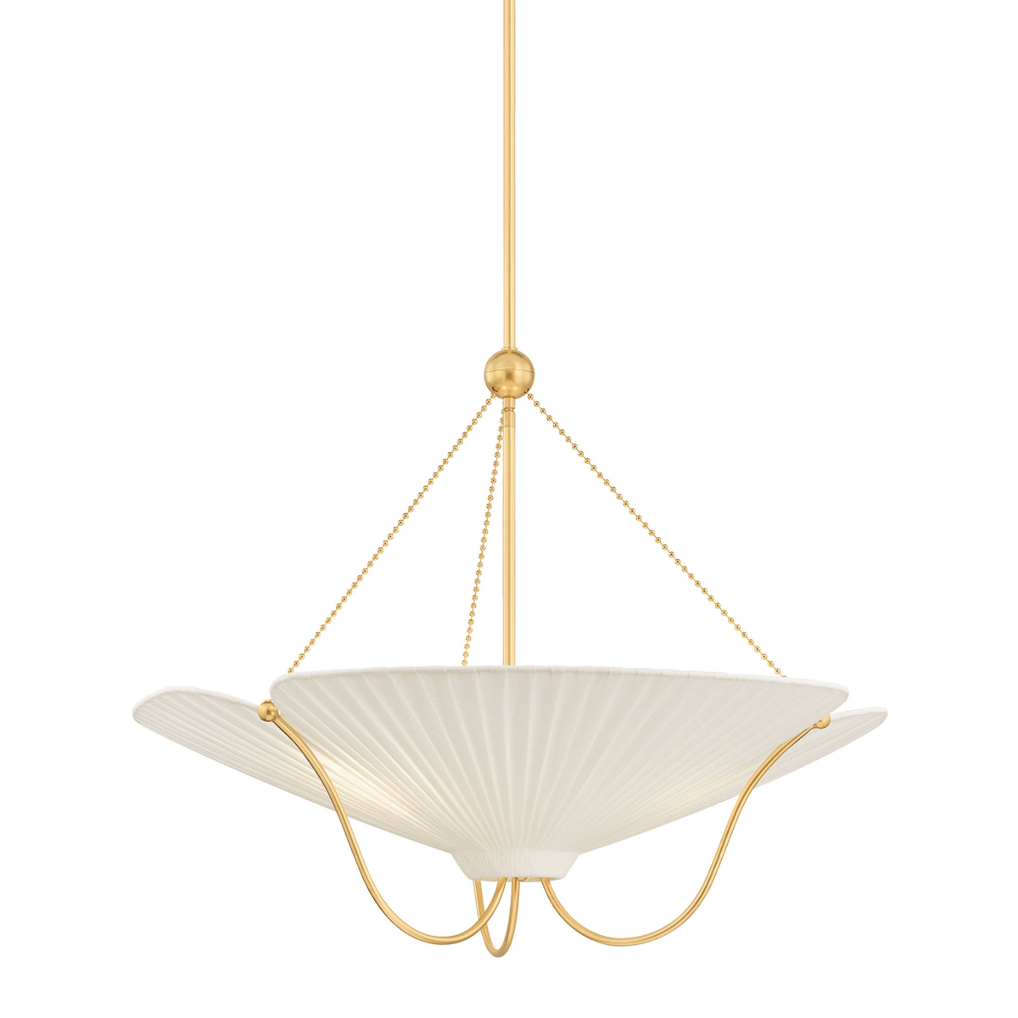 Gerhard 3-Light Pendant in Aged Brass by Augusta Hoffman 28W x 23.25H