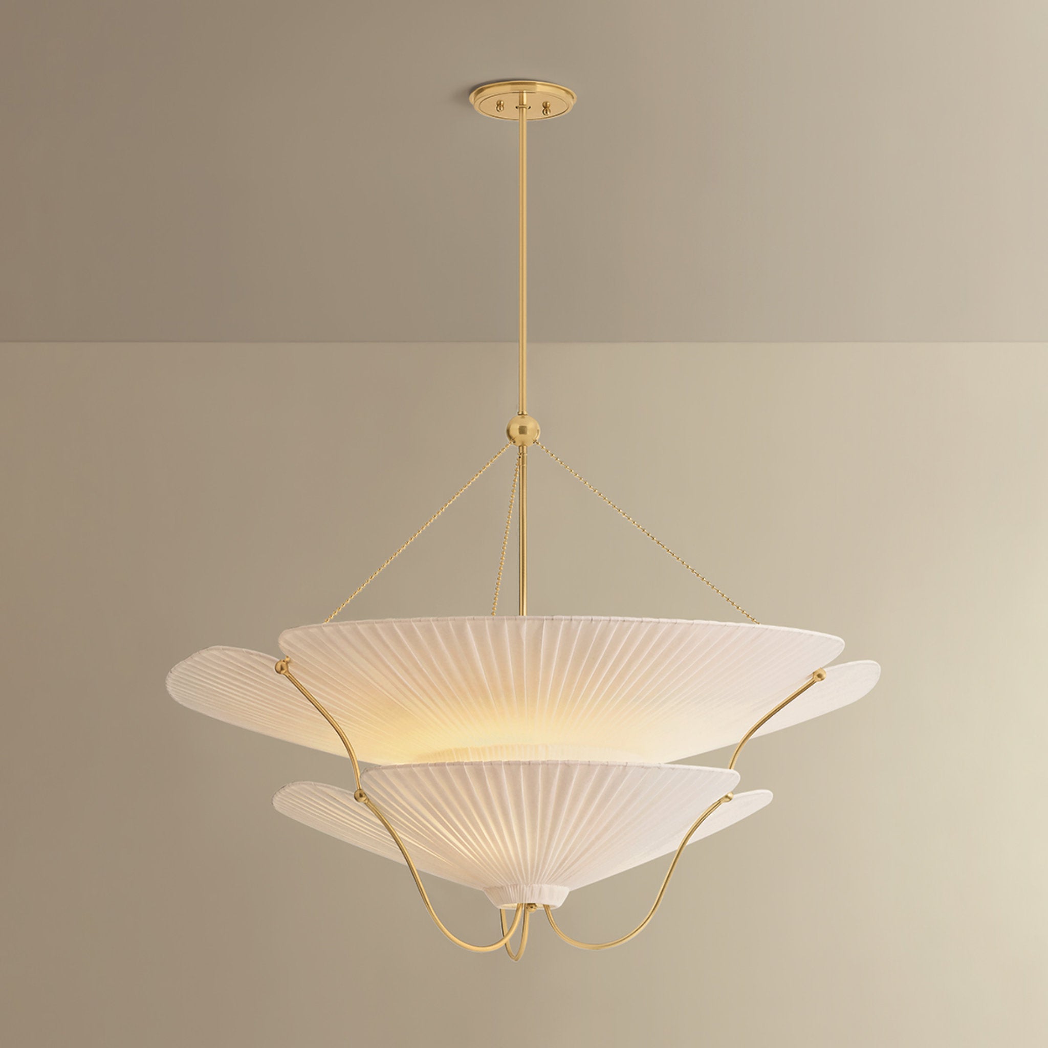 Gerhard 9-Light Chandelier in Aged Brass by Augusta Hoffman 40W x 31H