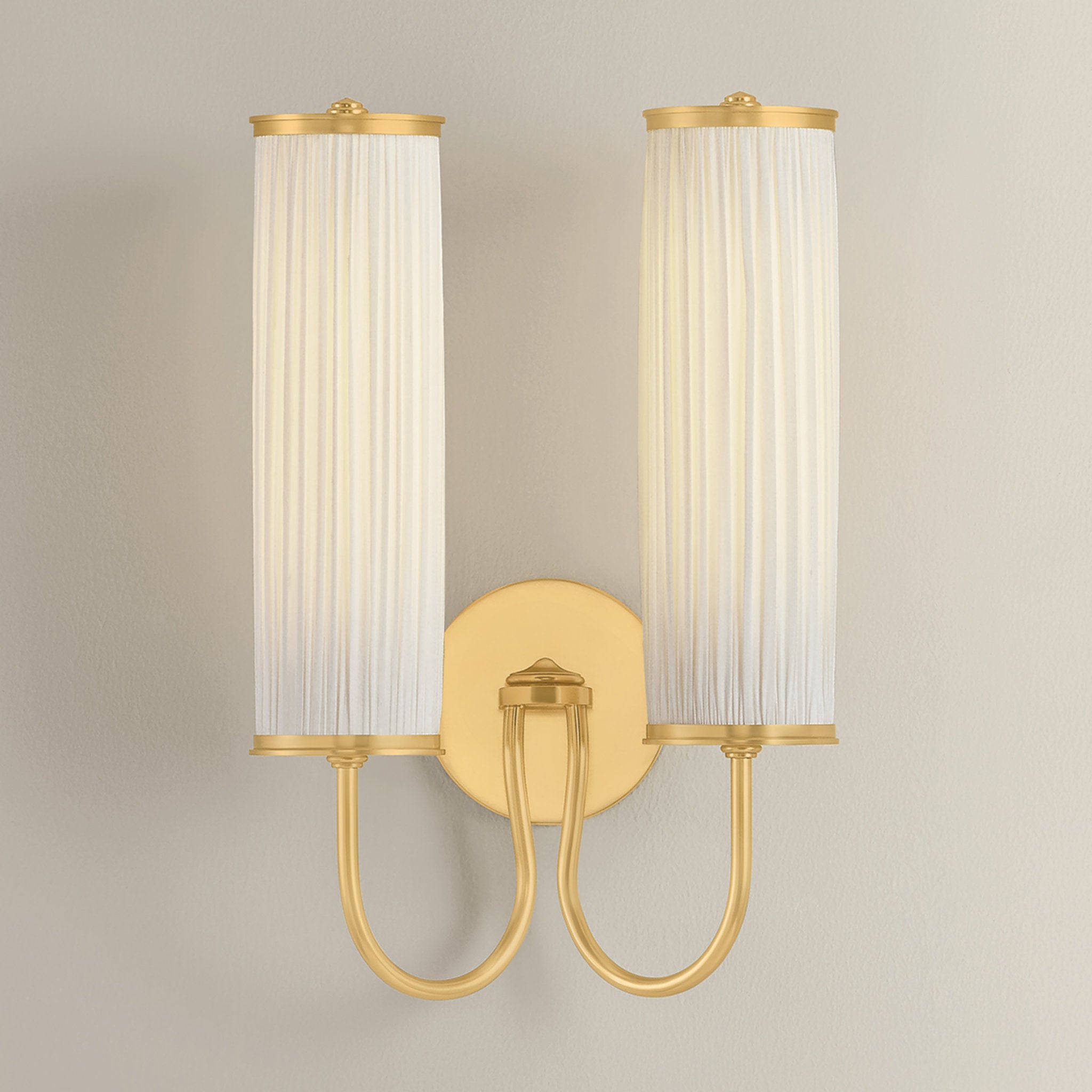Elaine 2-Light Wall Sconce in Aged Brass by Augusta Hoffman 10.25W x 16.5H