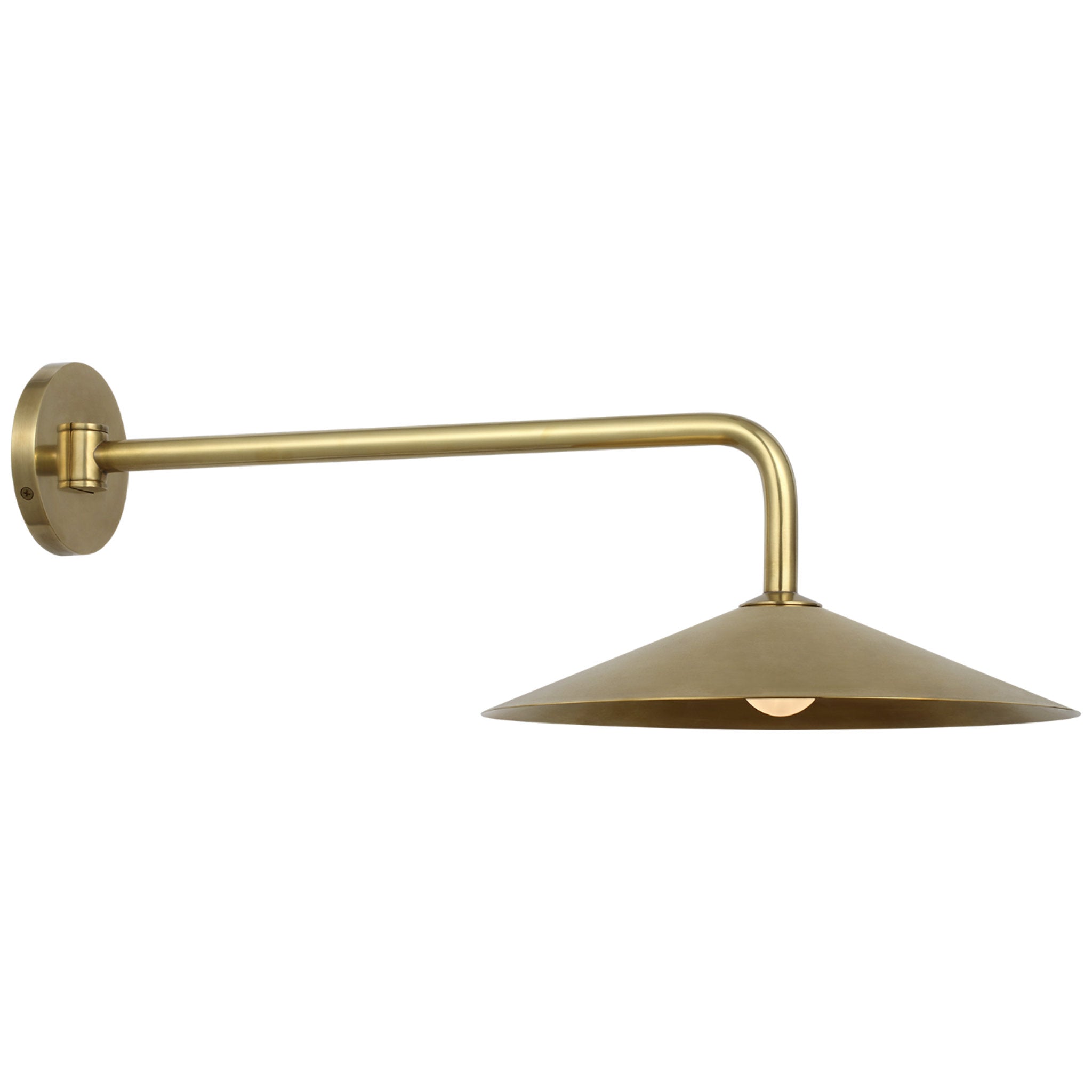 Amber Lewis Ponce 9" Articulating Sconce in Hand-Rubbed Antique Brass with Hand-Rubbed Antique Brass Shade Wall Light W13" x H8.5"