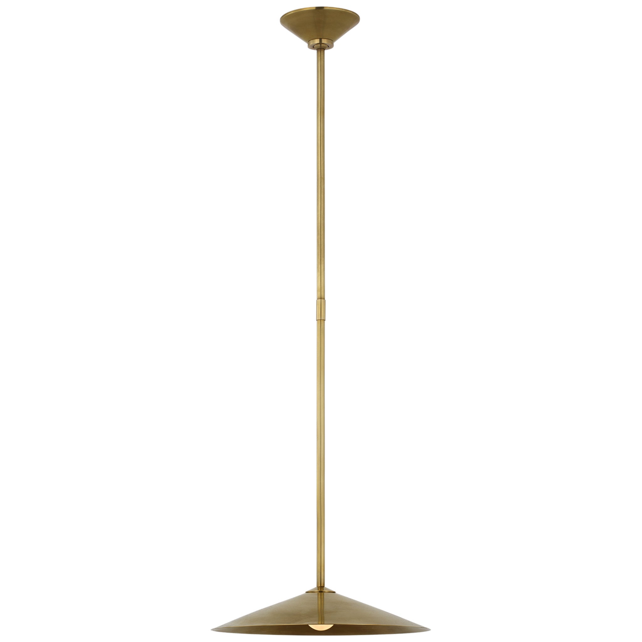Amber Lewis Ponce 13" Pendant in Hand-Rubbed Antique Brass with Hand-Rubbed Antique Brass Shade Ceiling Light W13"