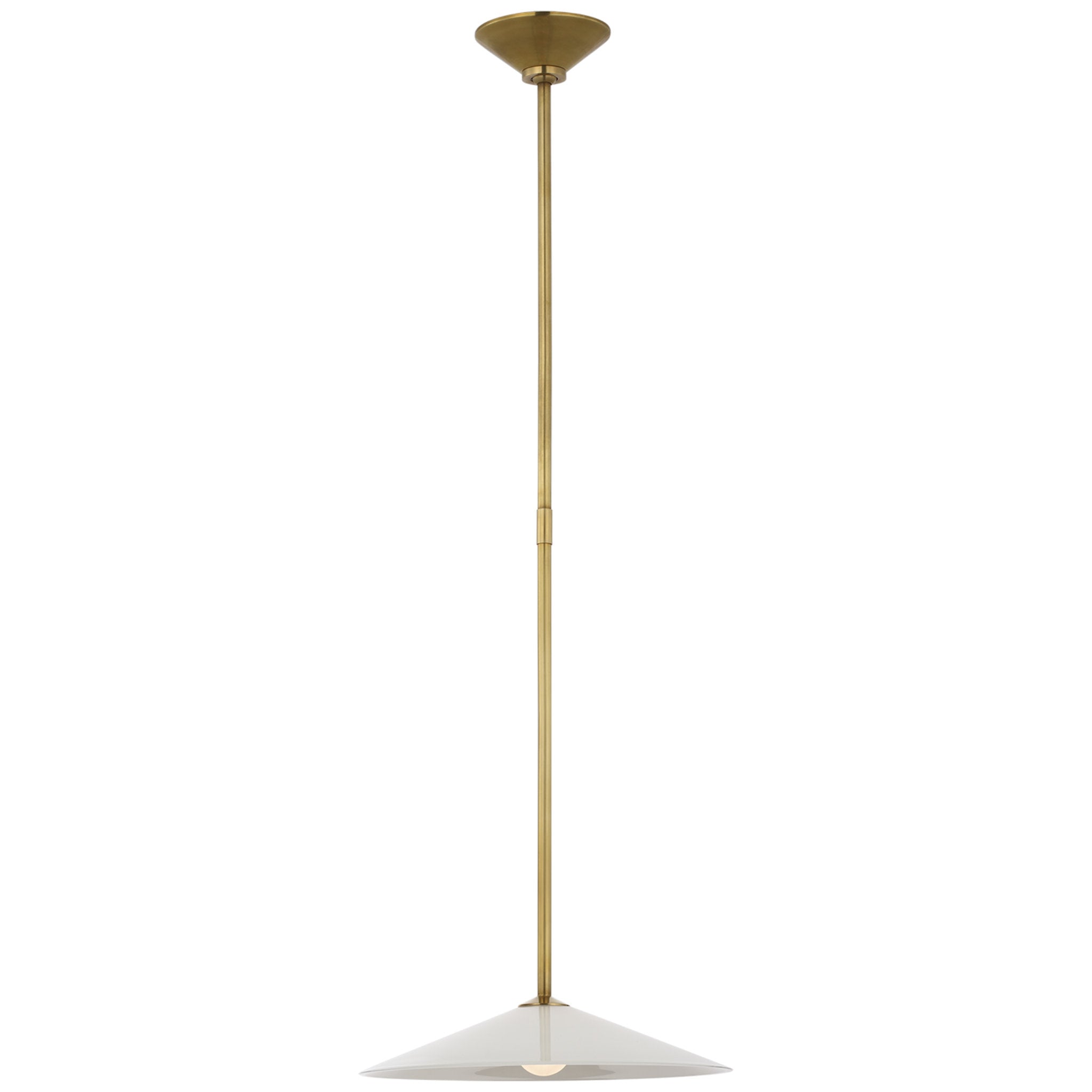Amber Lewis Ponce 13" Pendant in Hand-Rubbed Antique Brass with Milk White Glass Ceiling Light W13"