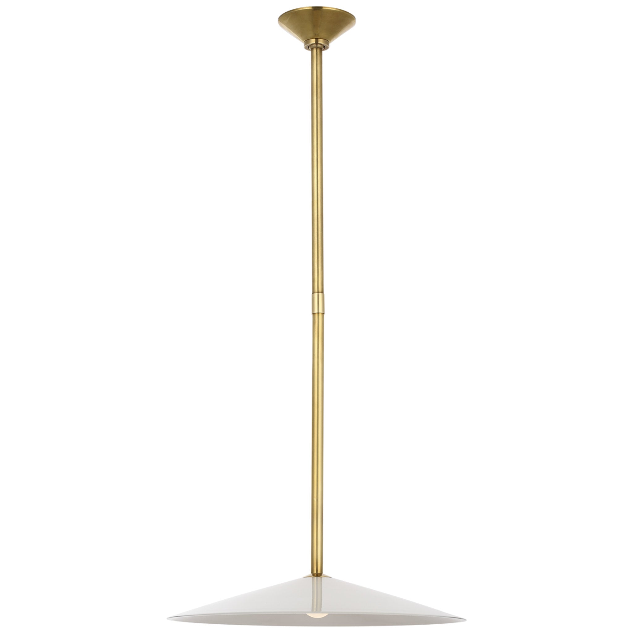 Amber Lewis Ponce 18" Pendant in Hand-Rubbed Antique Brass with Milk White Glass Shade Ceiling Light W18"