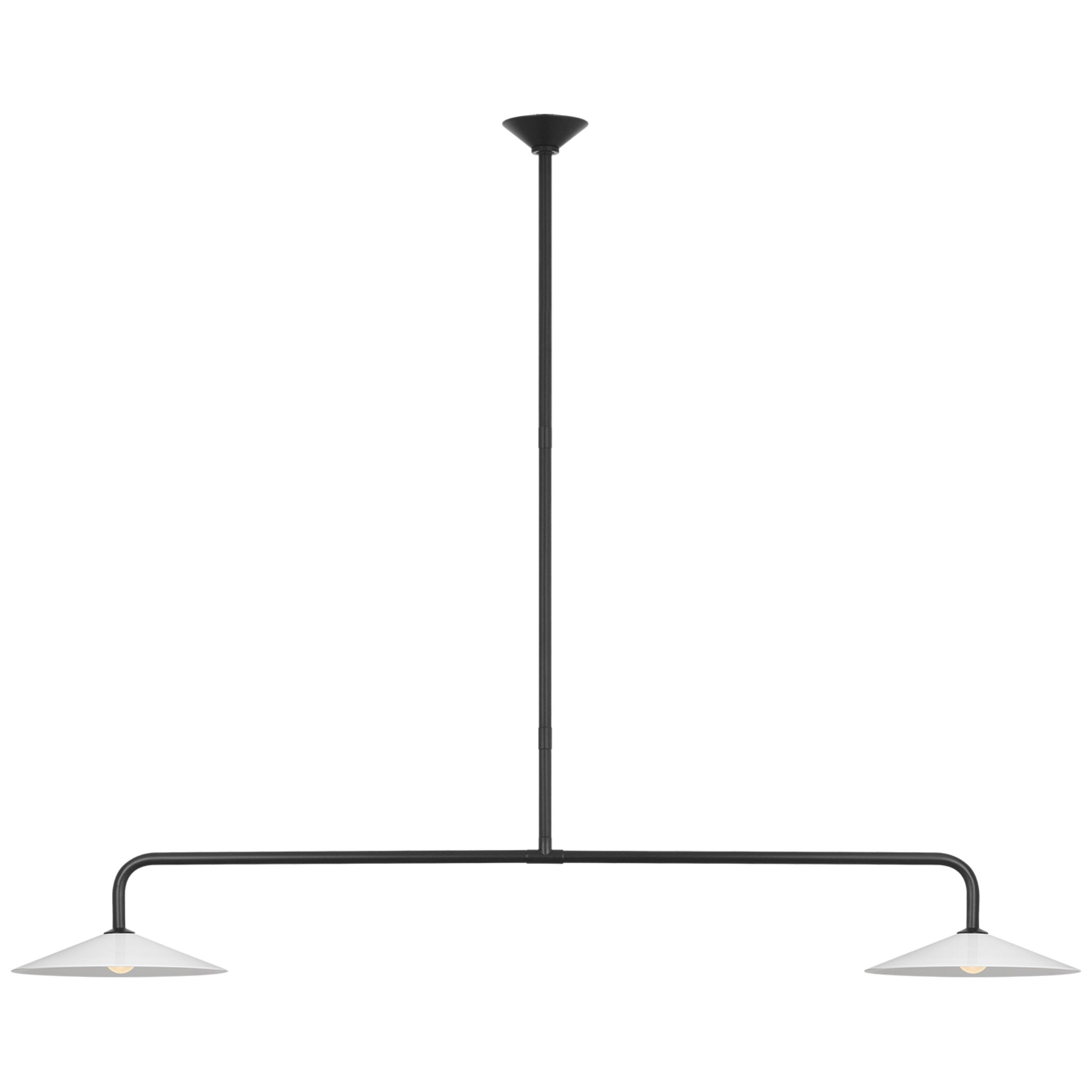 Amber Lewis Ponce 62" Linear Pendant in Modern Iron with Milk White Glass Shades Ceiling Light W62"