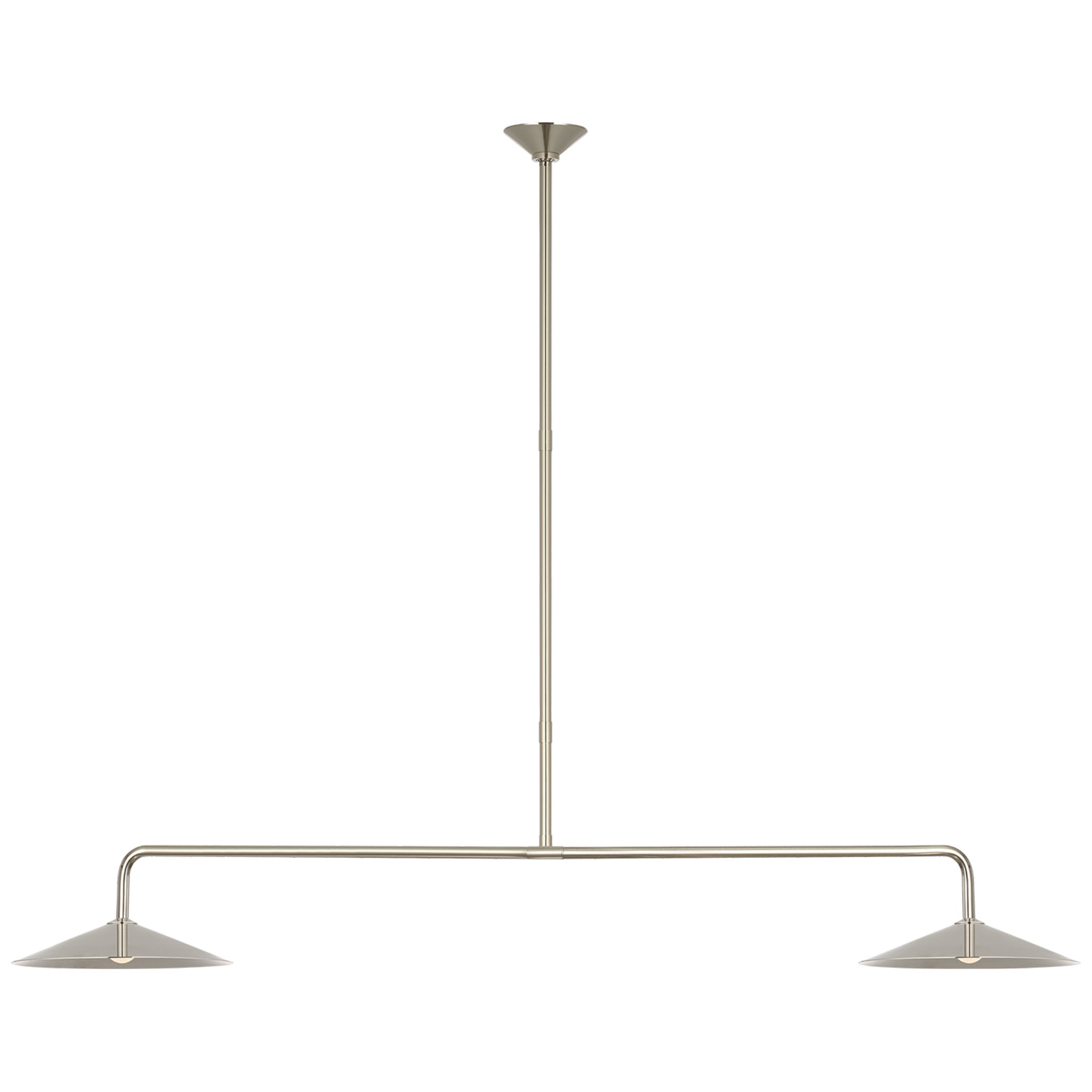 Amber Lewis Ponce 62" Linear Pendant in Polished Nickel with Polished Nickel Shades Ceiling Light W62"