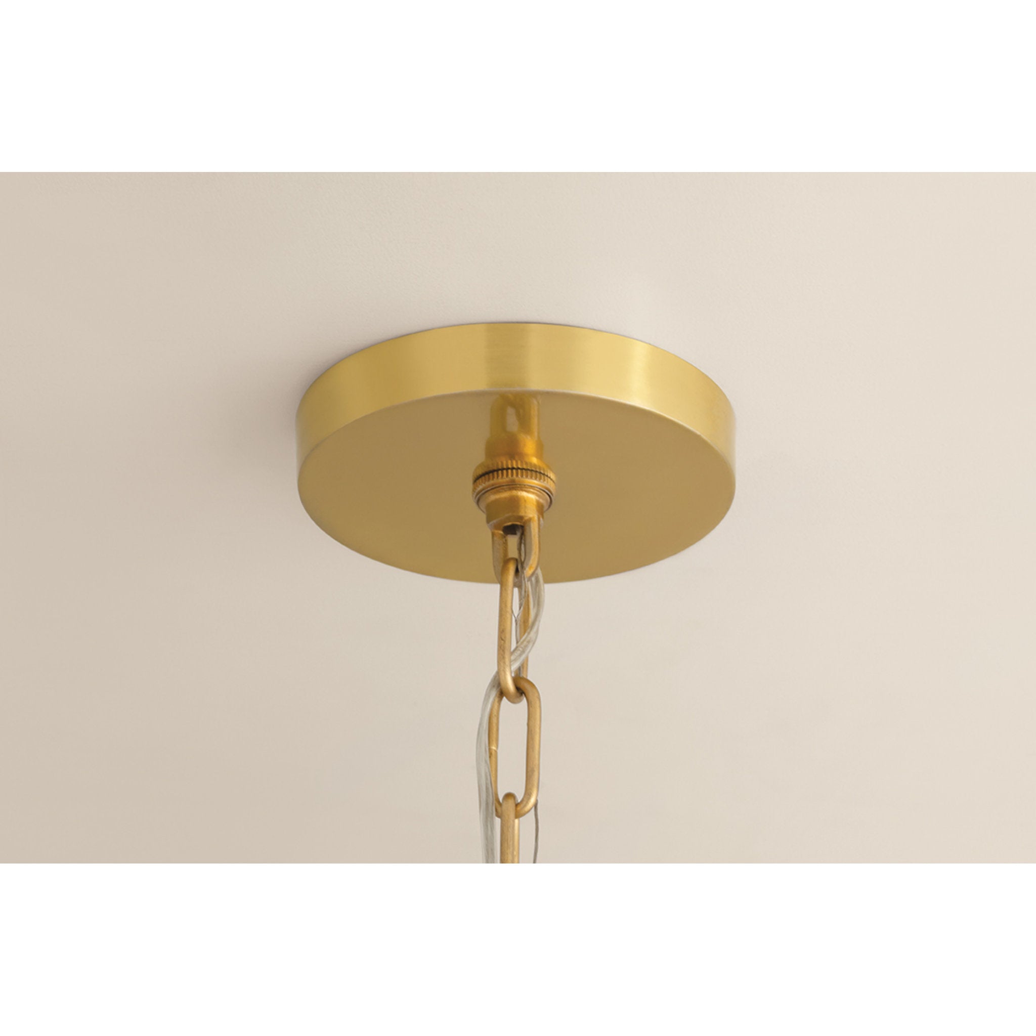 Amanda 1-Light Chandelier in Aged Brass 44W x 18.5H
