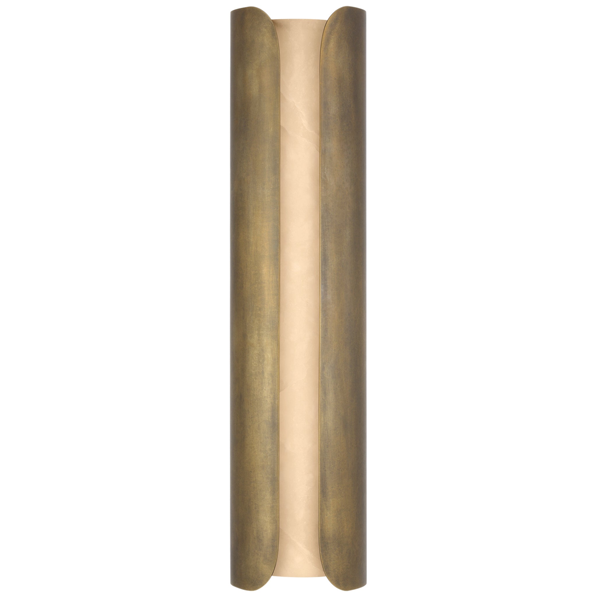 Anne-Marie Barton Armise 29" Sconce in Mottled Brass with Alabaster Wall Light W7" x H29"