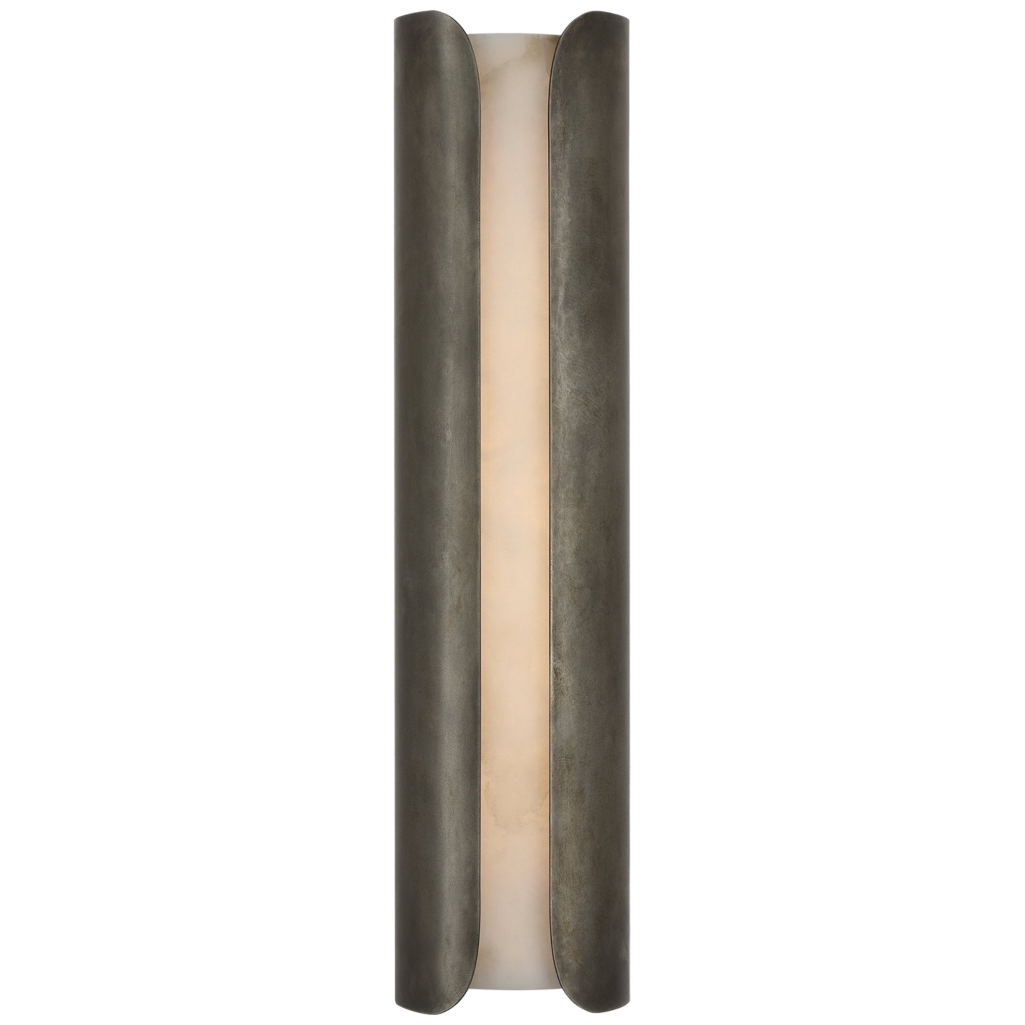 Anne-Marie Barton Armise 29" Sconce in Mottled Pewter with Alabaster Wall Light W7" x H29"