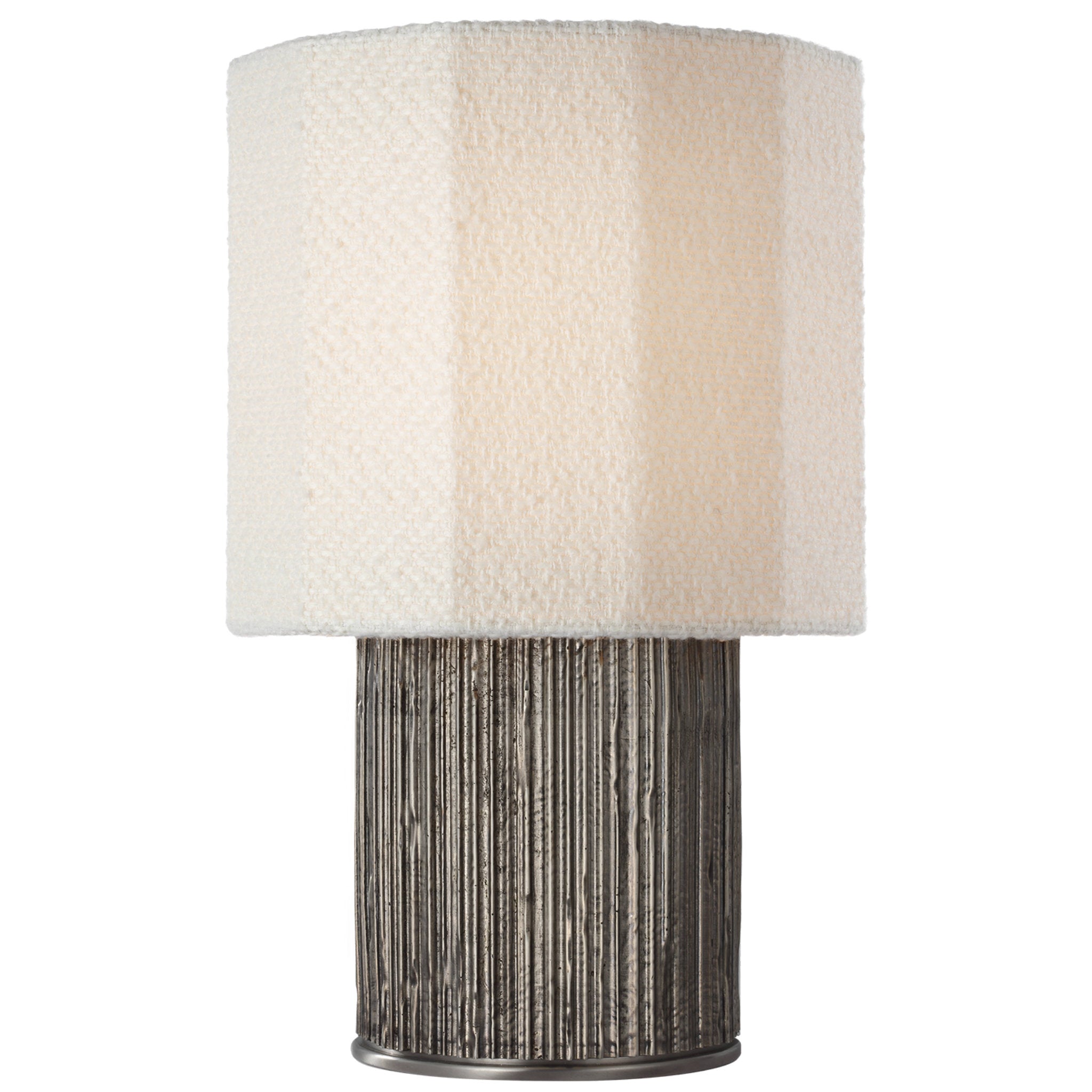 Anne-Marie Barton Fumar 18" Table Lamp in Ridged Graphite with Bouclé Shade W11" x H17.5"
